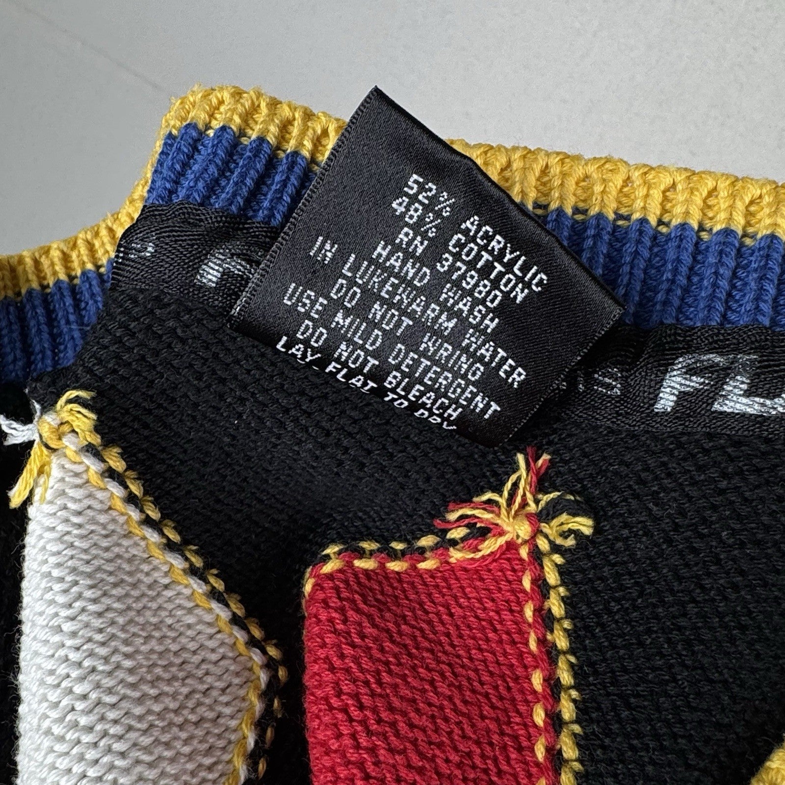 Vintage Fubu Argyle Sweater Vest Black Mens’s Size Large