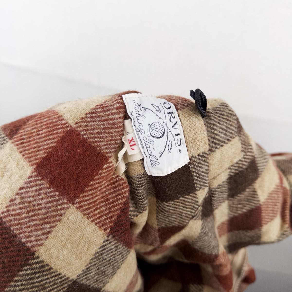 70’s Vtg Orvis Fishing Tackle Wool Blanket Lined Jacket Parka Men's XL Tan Brown