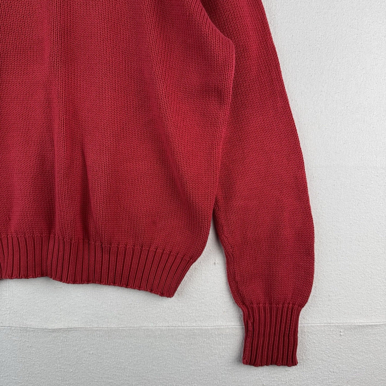 Vintage Ralph Lauren Polo Sport Men’s L 100% Cotton Crewneck Sweater Red