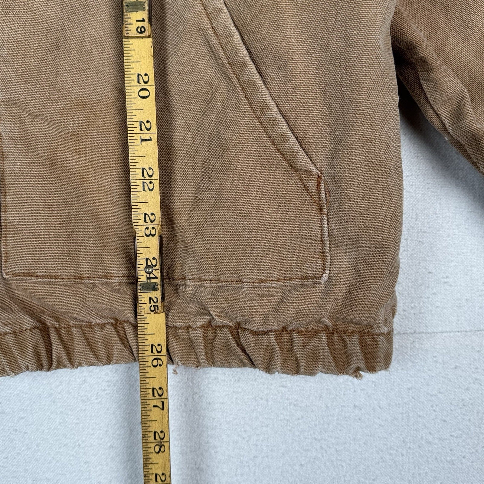 Vintage Liberty Rugged Outdoor Mens M/L Canvas Work Jacket Coat Tan *Distressed