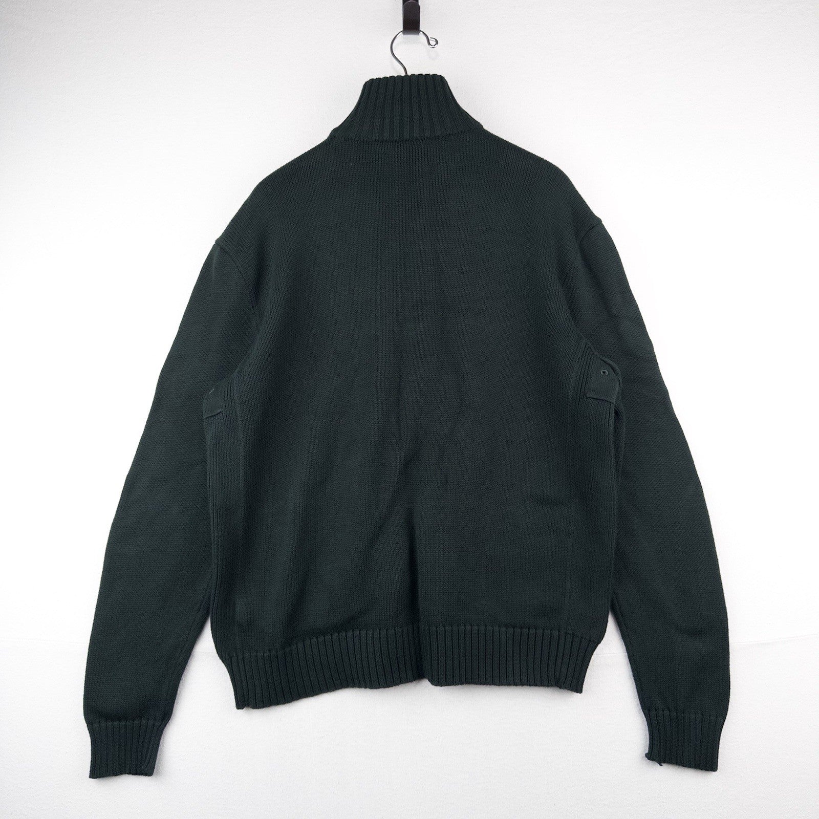 90’s Vtg Polo Ralph Lauren Heavy Knit Zip Sweater Jacket Men’s L Hunter Green