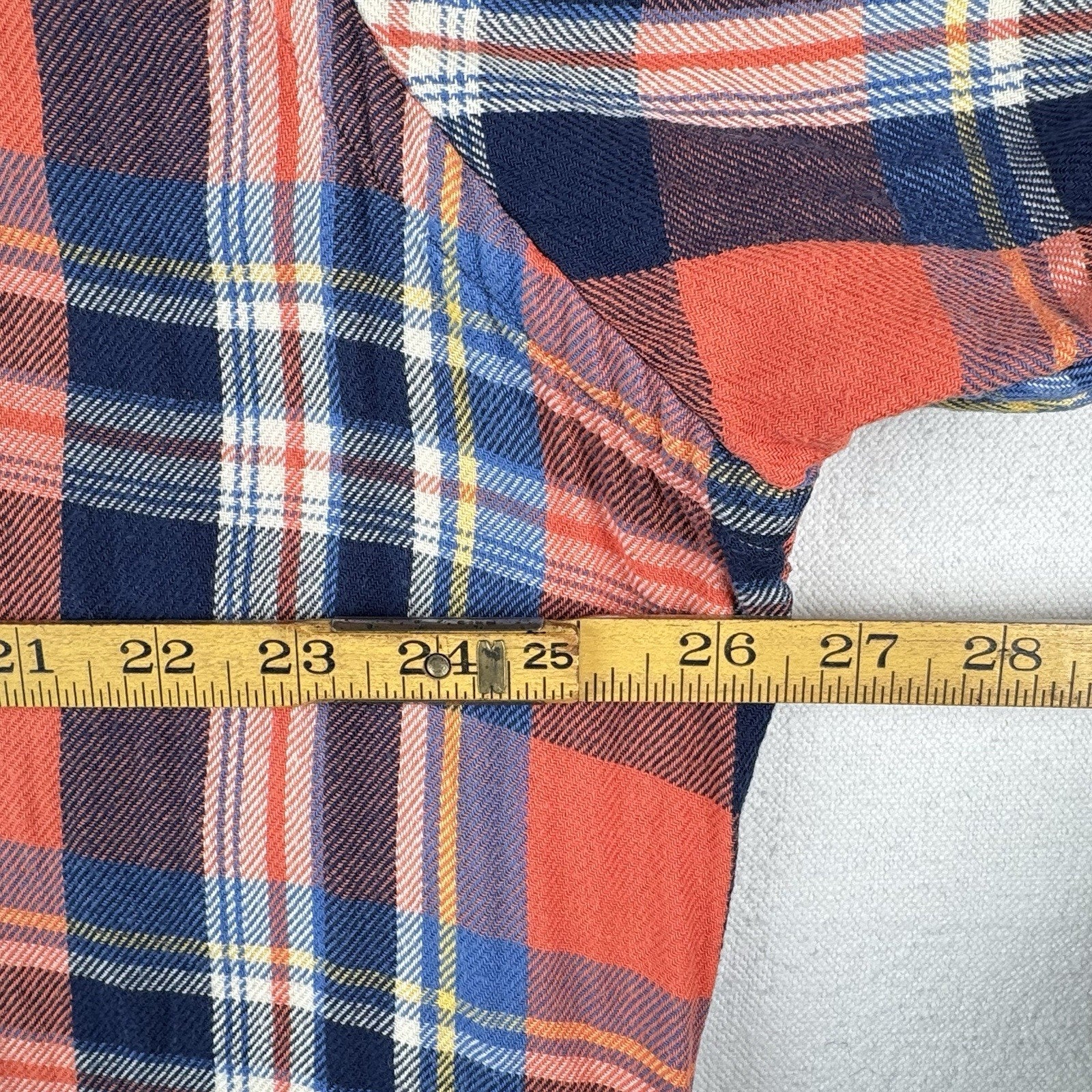 Vtg Polo Ralph Lauren Men's 2XL Plaid Lined Flannel Shirt Orange Double Layer