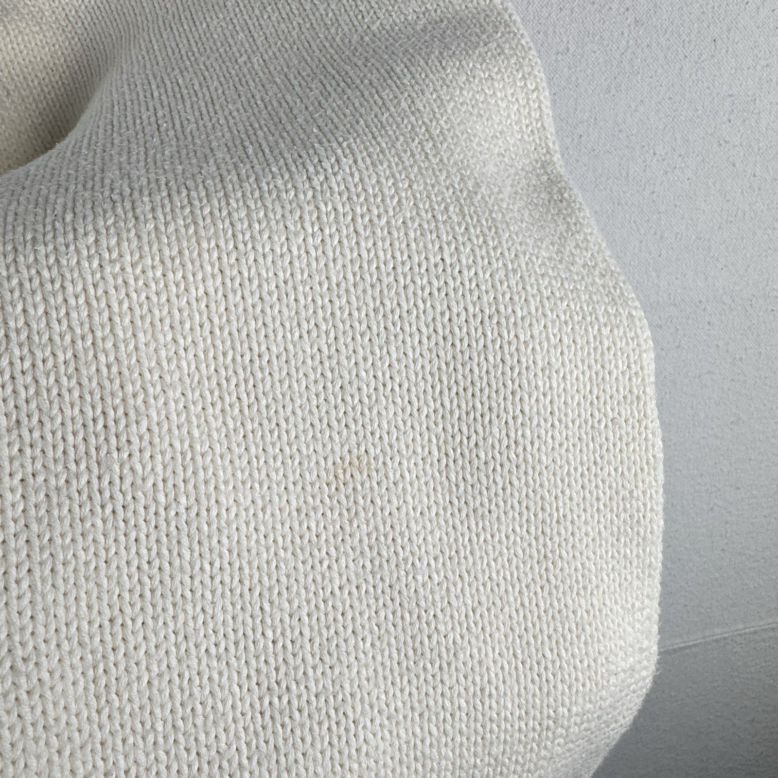 90’s Vtg Polo Ralph Lauren Sweater Men's XL Cream 100% Cotton Crewneck Navy Pony
