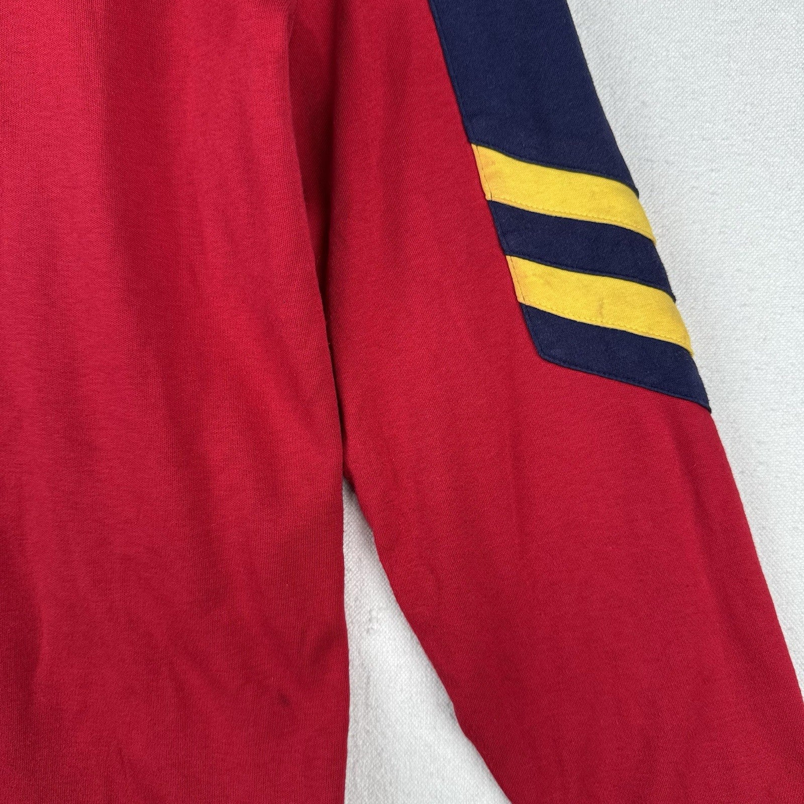80’s Vtg Polo Ralph Lauren Mens L Red Turtleneck Sleeve Stripe *Green Label