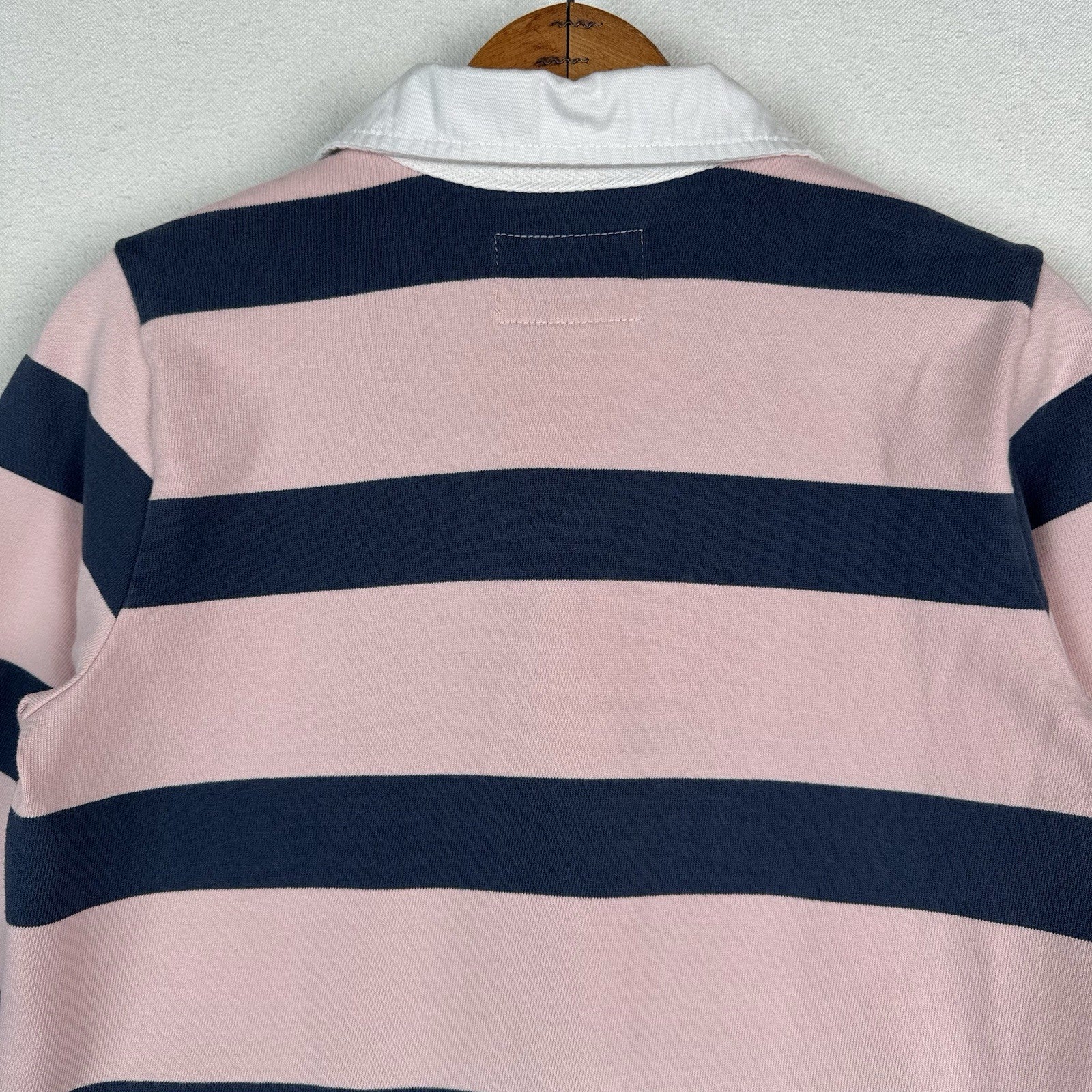 Abercrombie & Fitch Rugby Dress Woman’s Medium Blue Pink Stripe 3/4 Sleeve