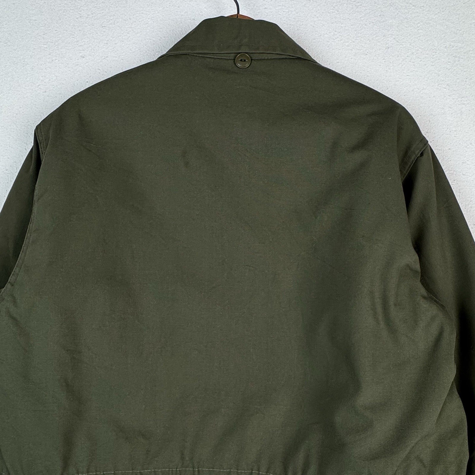 Vintage 60s 70s Sears Wearmaster Green Military Car Coat Parka Fits Chest 42”