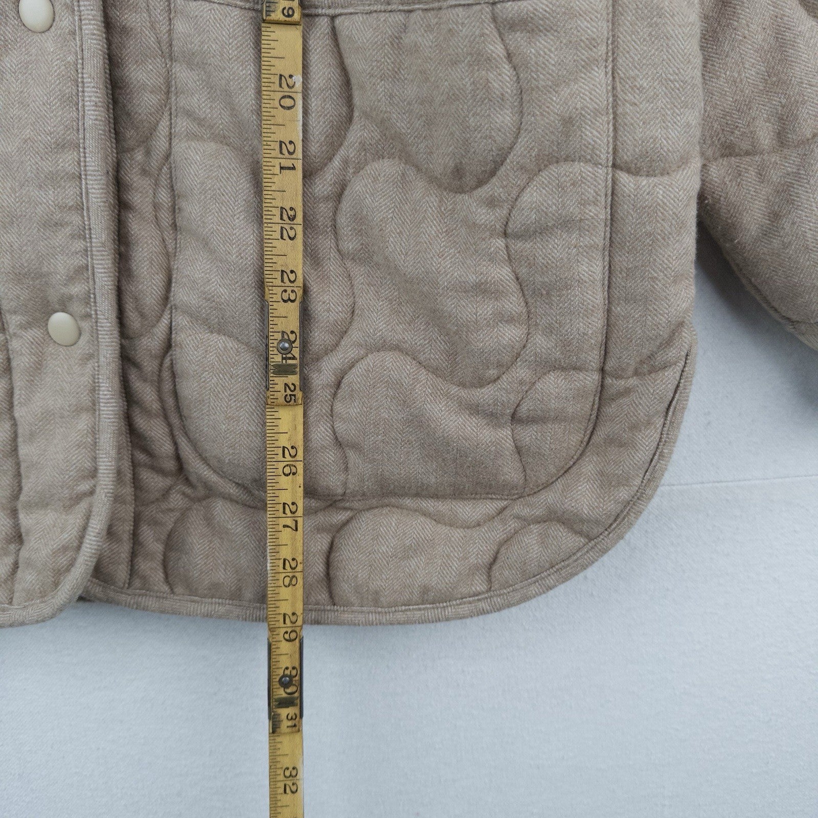 Madewell Quilted Oversized Wool Bomber Jacket Women’s Small Beige