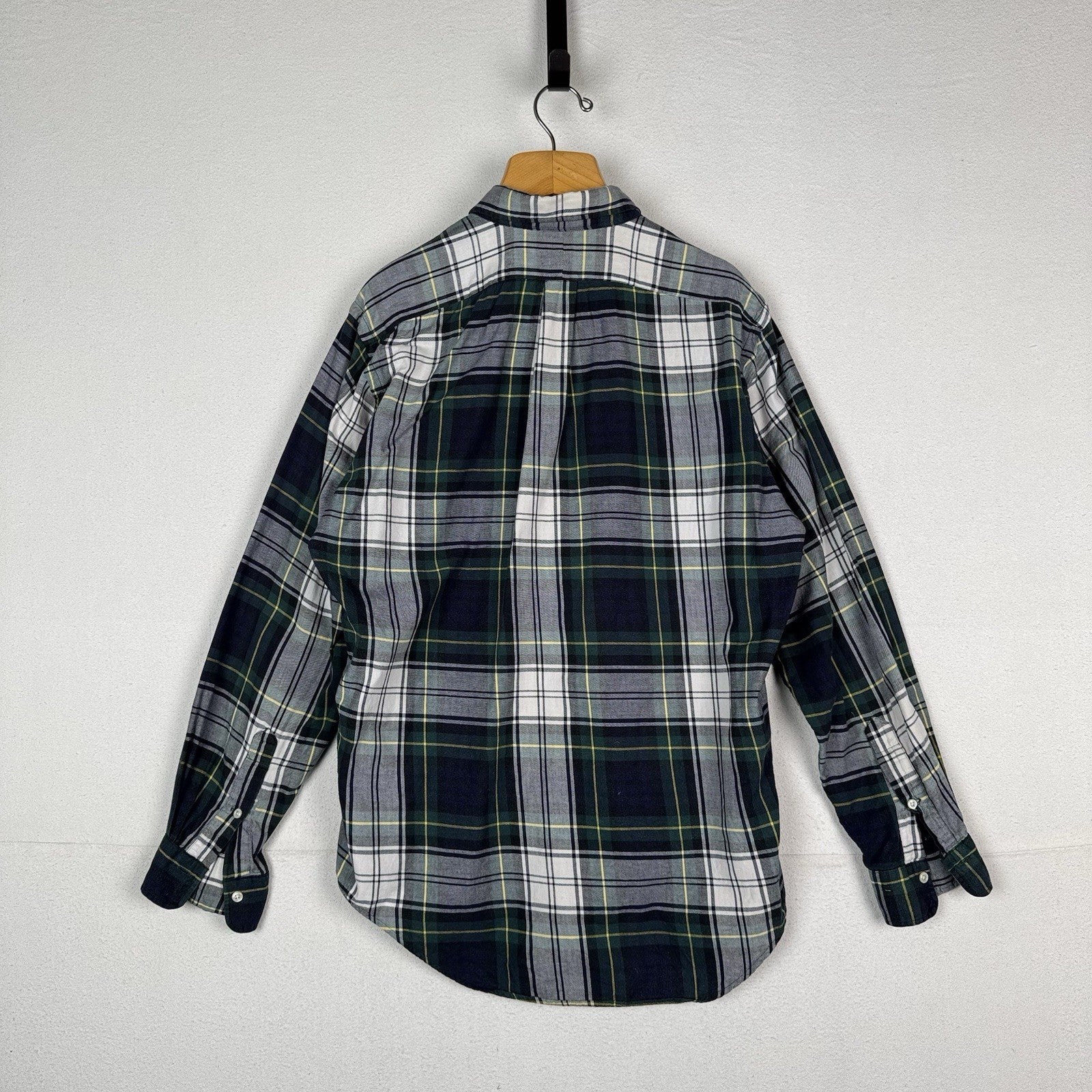 Ralph Lauren Button-Down Shirt Men Large Green Blue Oxford Long Sleeve Cotton