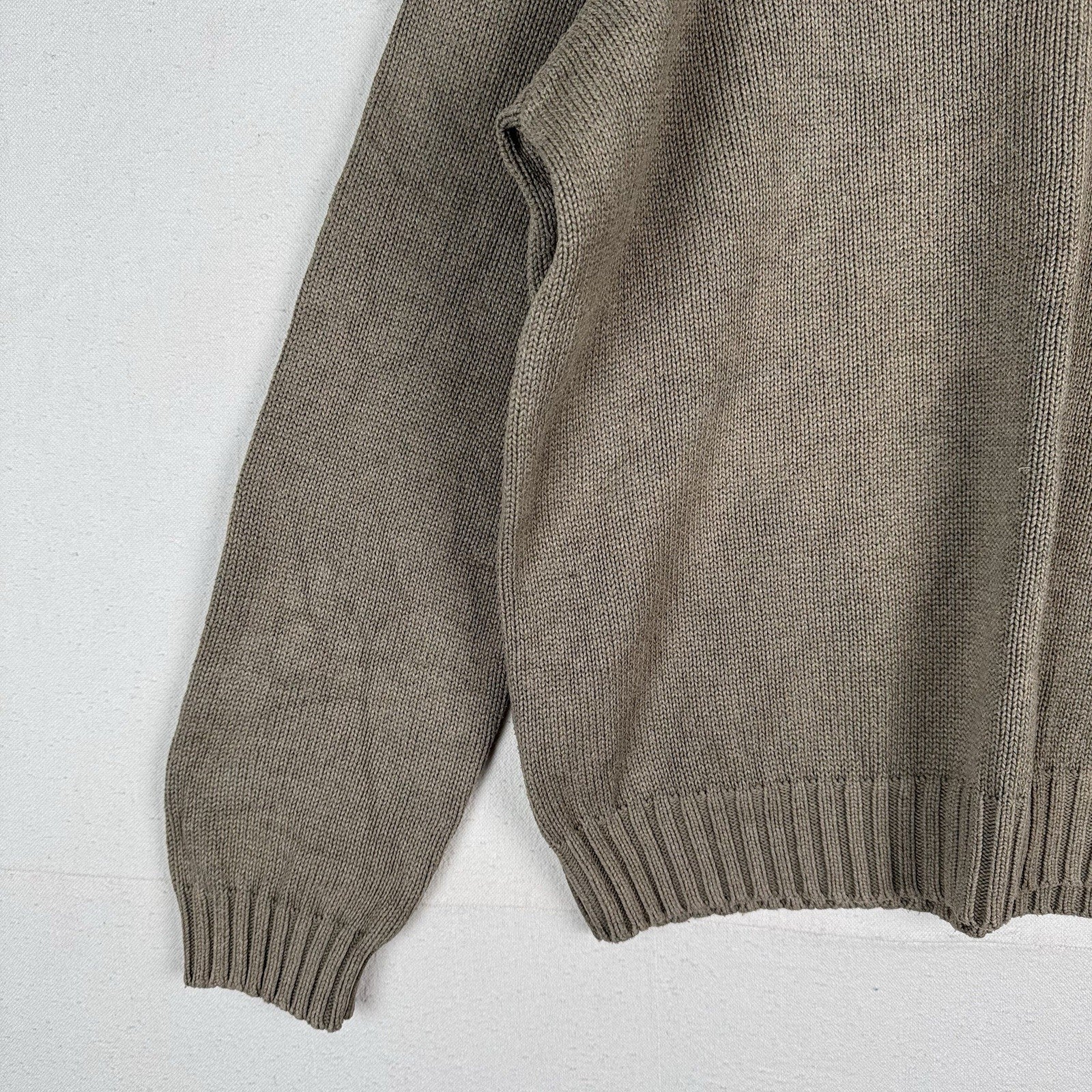 90’s Vintage Polo Ralph Lauren Sweater Men’s Large Khaki Beige Knit Pullover