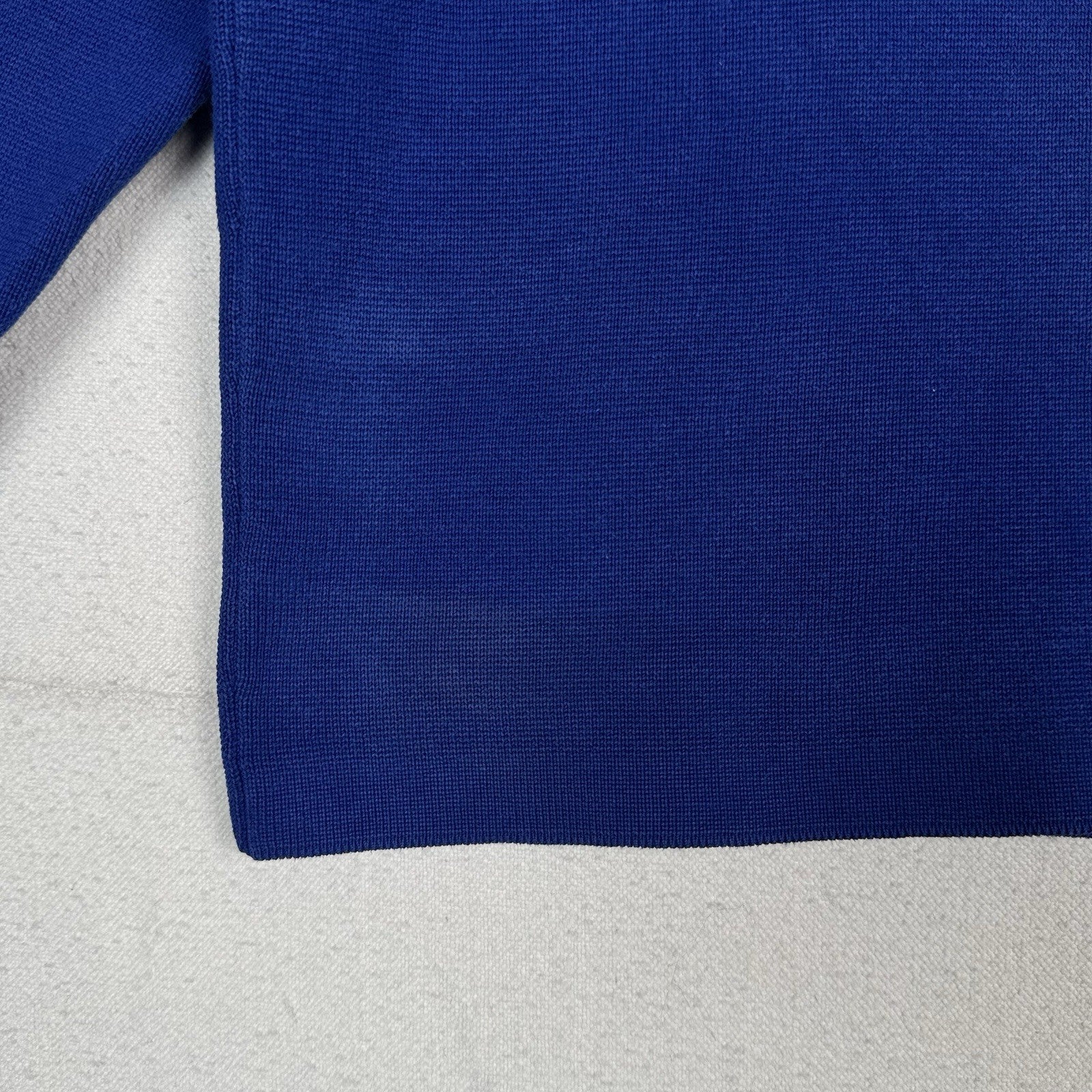 Vintage Polo Ralph Lauren Sweater Mens 2XL Royal Blue Black 1/4 Zip Knit Preppy