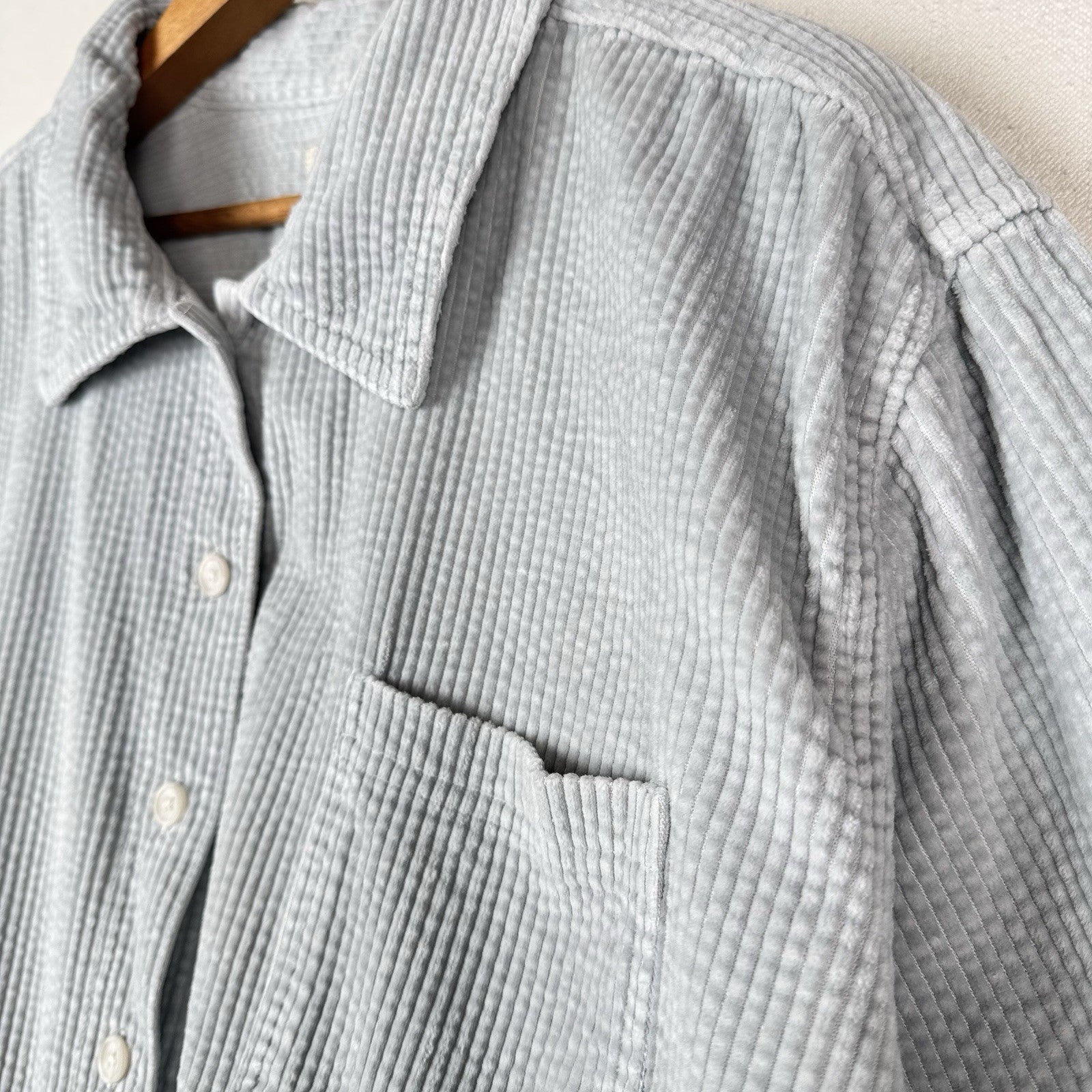 Vintage 90s LL Bean Women’s 3X Blue Wide Wale Corduroy Shirt Shacket