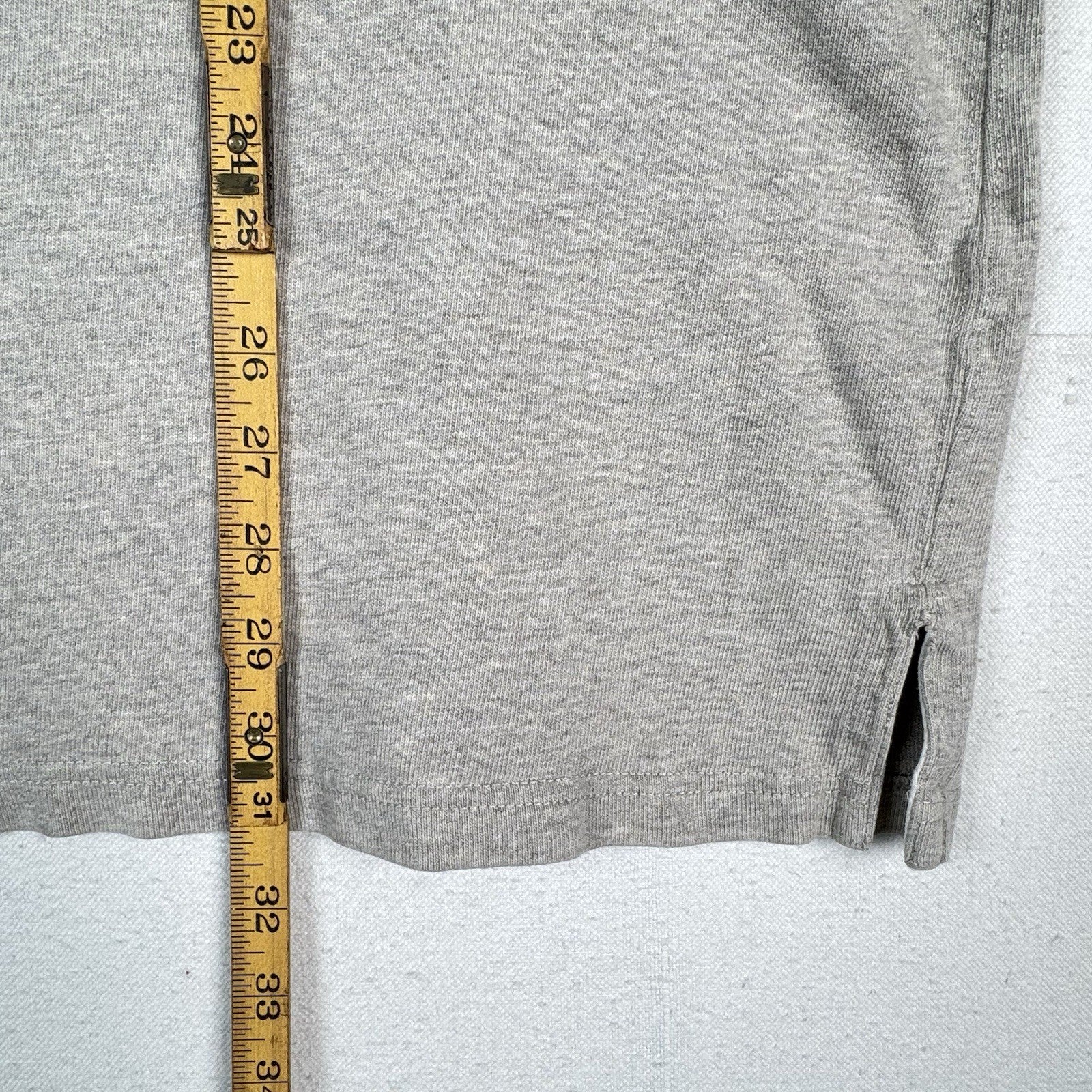 Polo Ralph Lauren Rugby Shirt 4XLB 4XL Big Gray Quilted Shoulder Elbow Patch