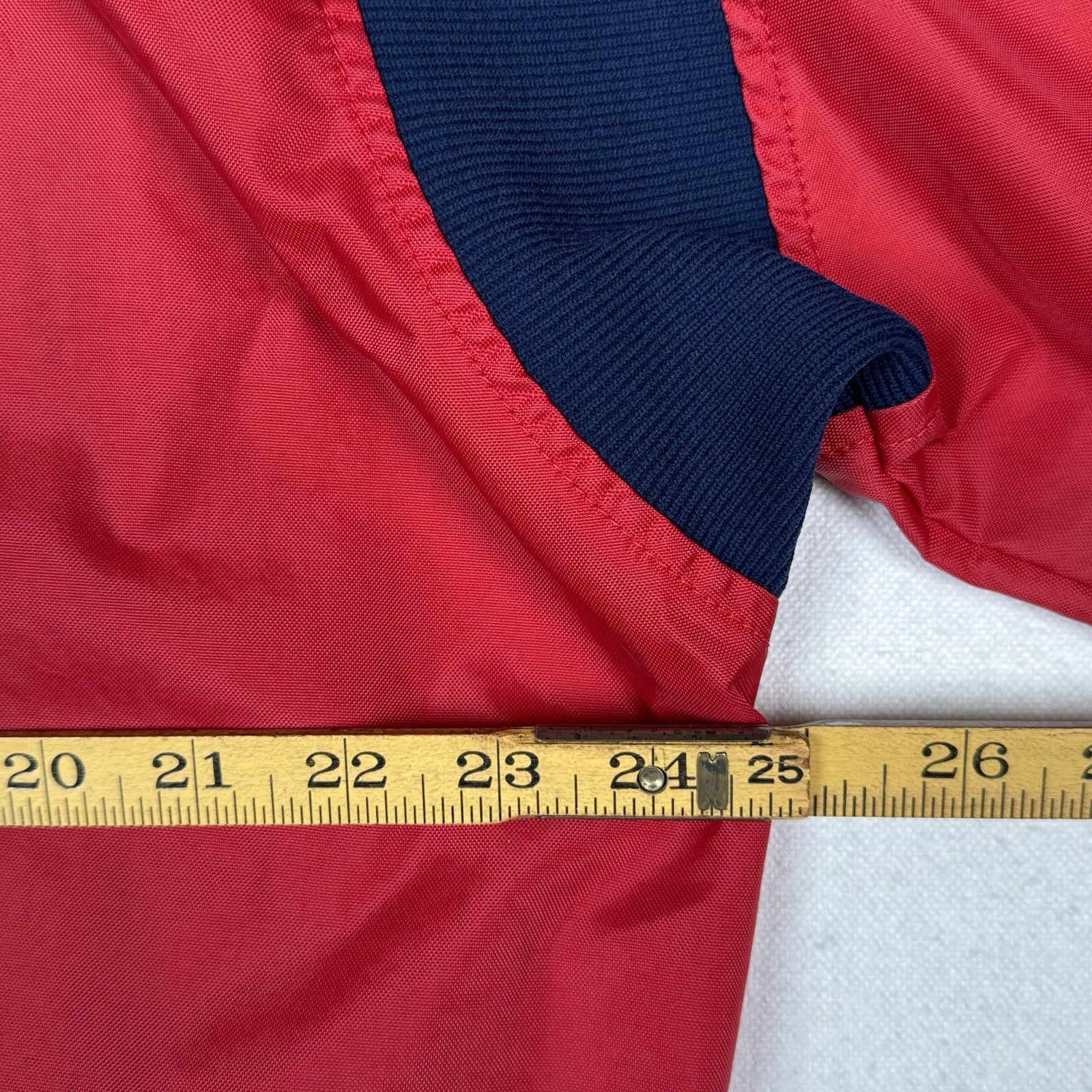Vtg Boathouse Baseball Club Golf Mens XL Red Windbreaker 1/4 Snap Pullover USA