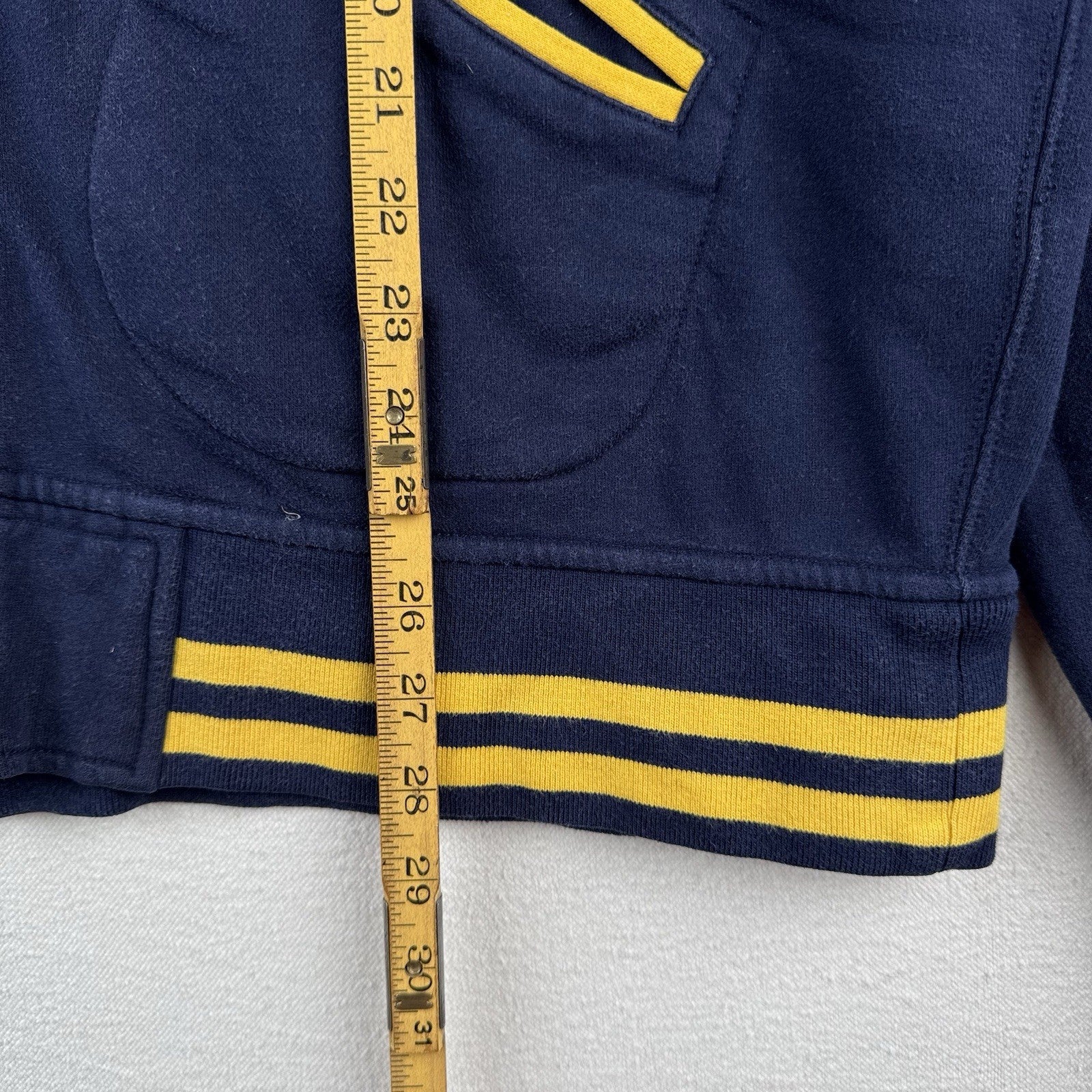 90's Vtg Polo Ralph Lauren Men's XL Fleece Varsity Jacket College Navy Gold Zip