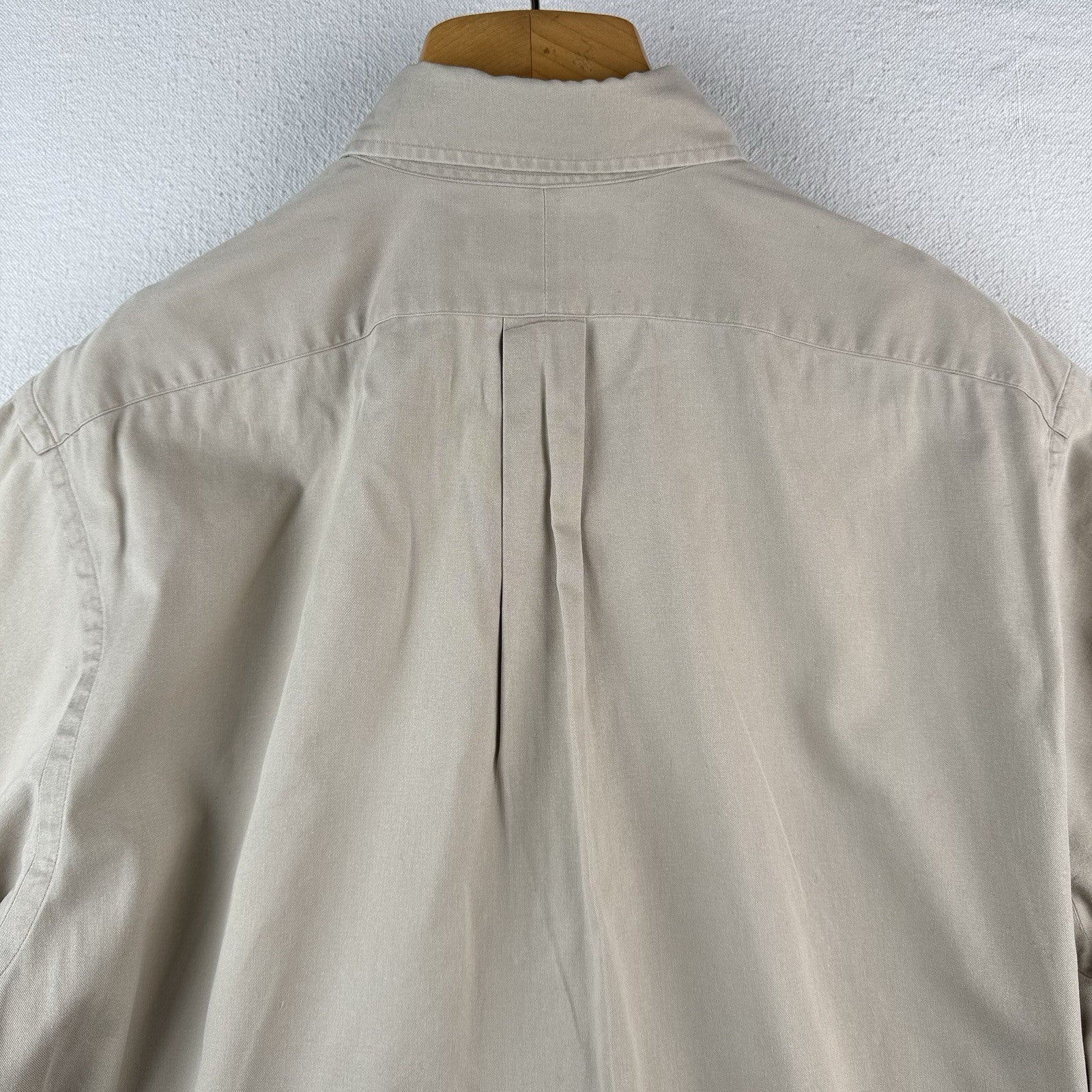Vtg Ralph Lauren Blaire Men’s M Beige Button Up Short Sleeve Short 100% Cotton