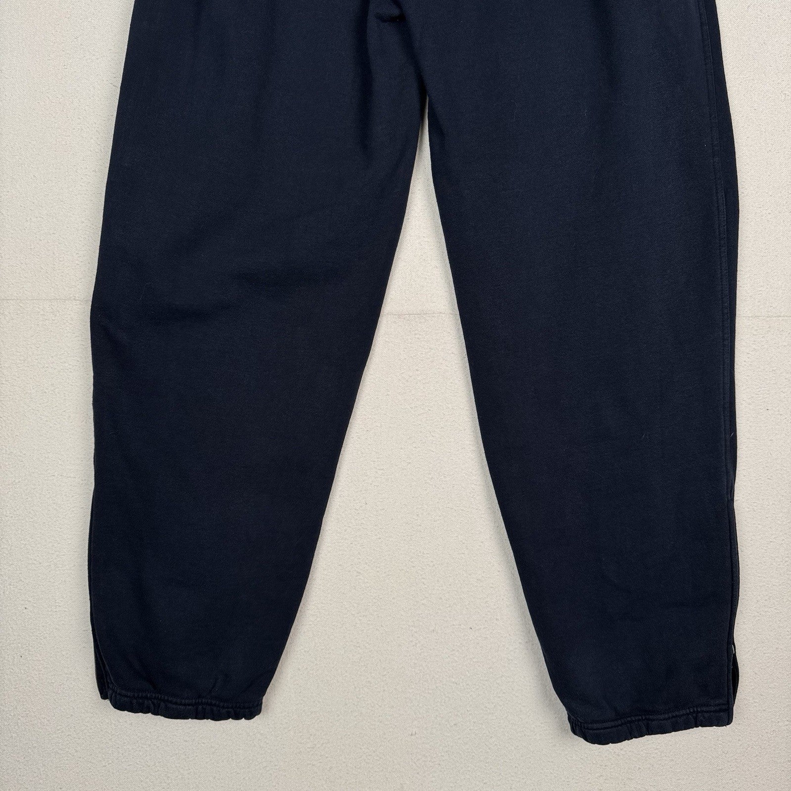 Vintage LL Bean Sweatpants Mens Large Blue Fleece Joggers Zip Ankle Pants
