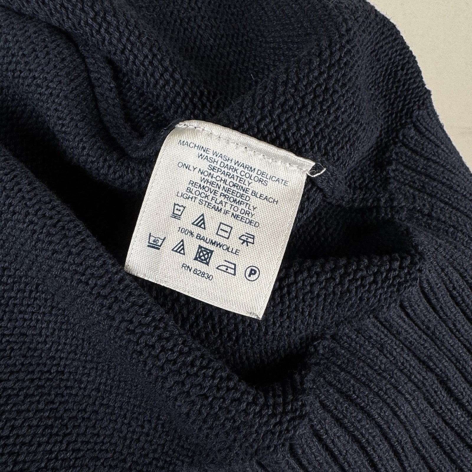 Lands' End Drifter Pullover Crewneck Sweater Navy Blue Cotton 3XLT 54-56 Tall