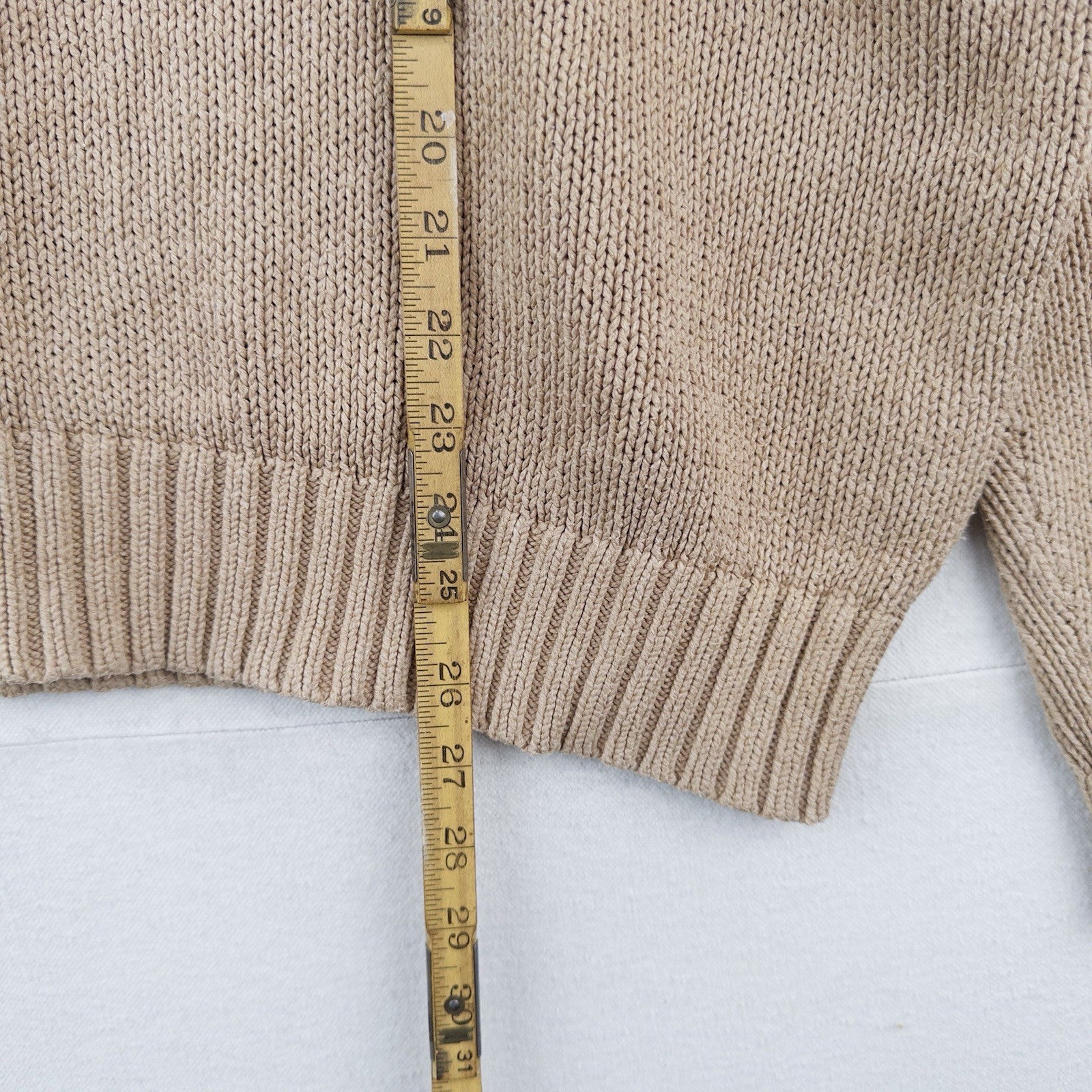 90’s Vintage Polo Ralph Lauren Knit Sweater Mens 2XL Camel Brown Cotton Crewneck