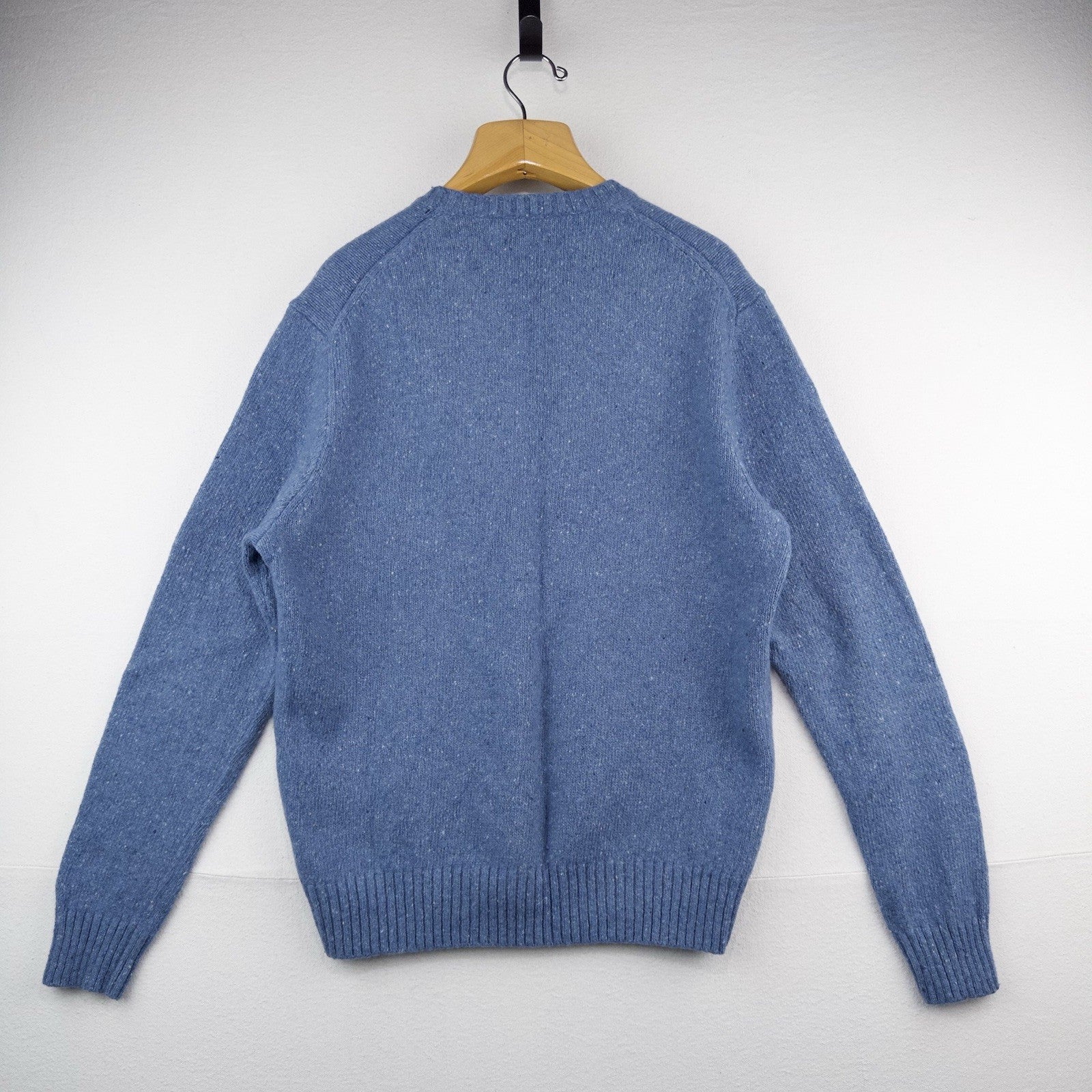 Polo Ralph Lauren Men’s Large Blue Speckled Wool Blend Crew Neck Sweater