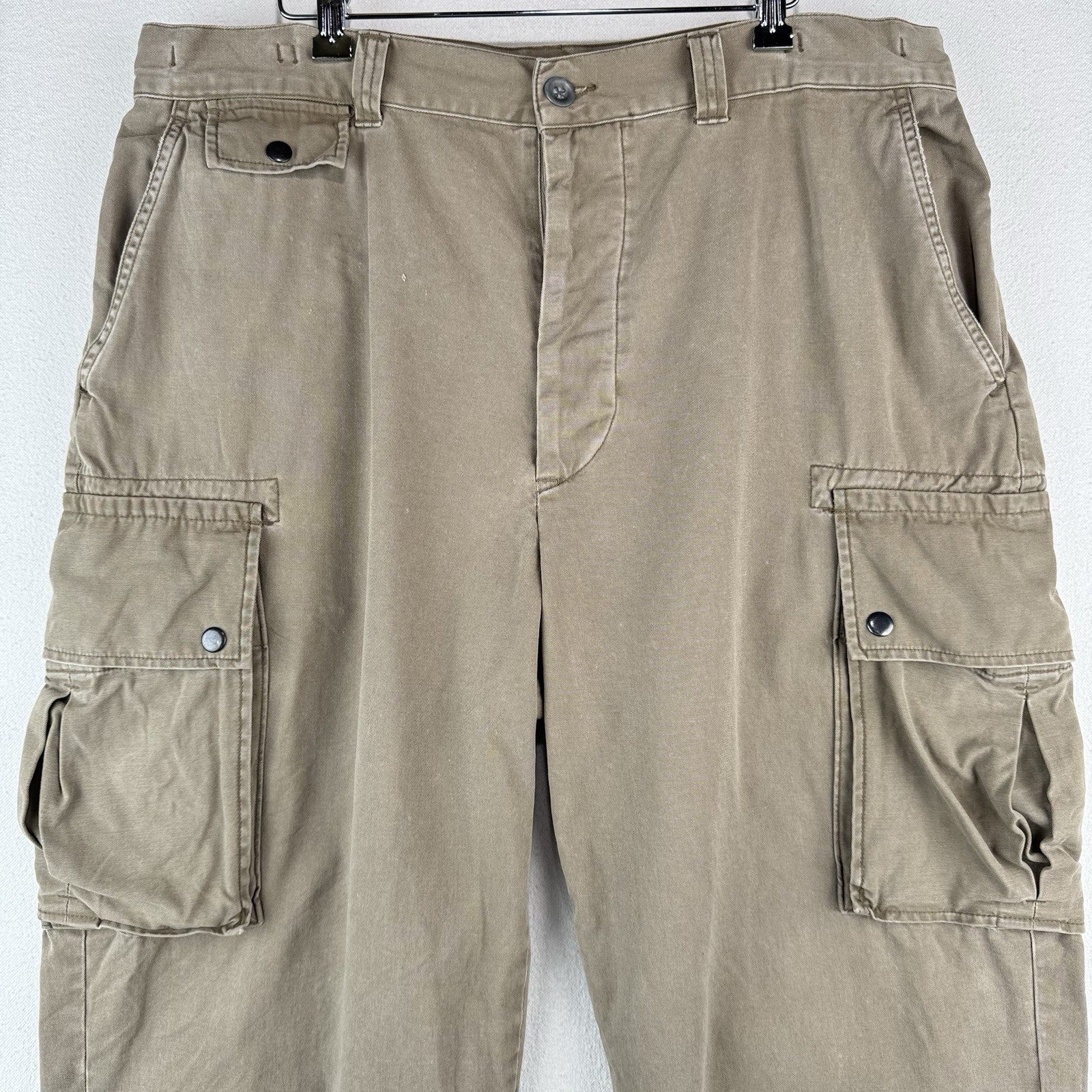 90s Vtg Polo Ralph Lauren Pants Cargo 67 Chino Mens 40x30 Brown Button Fly
