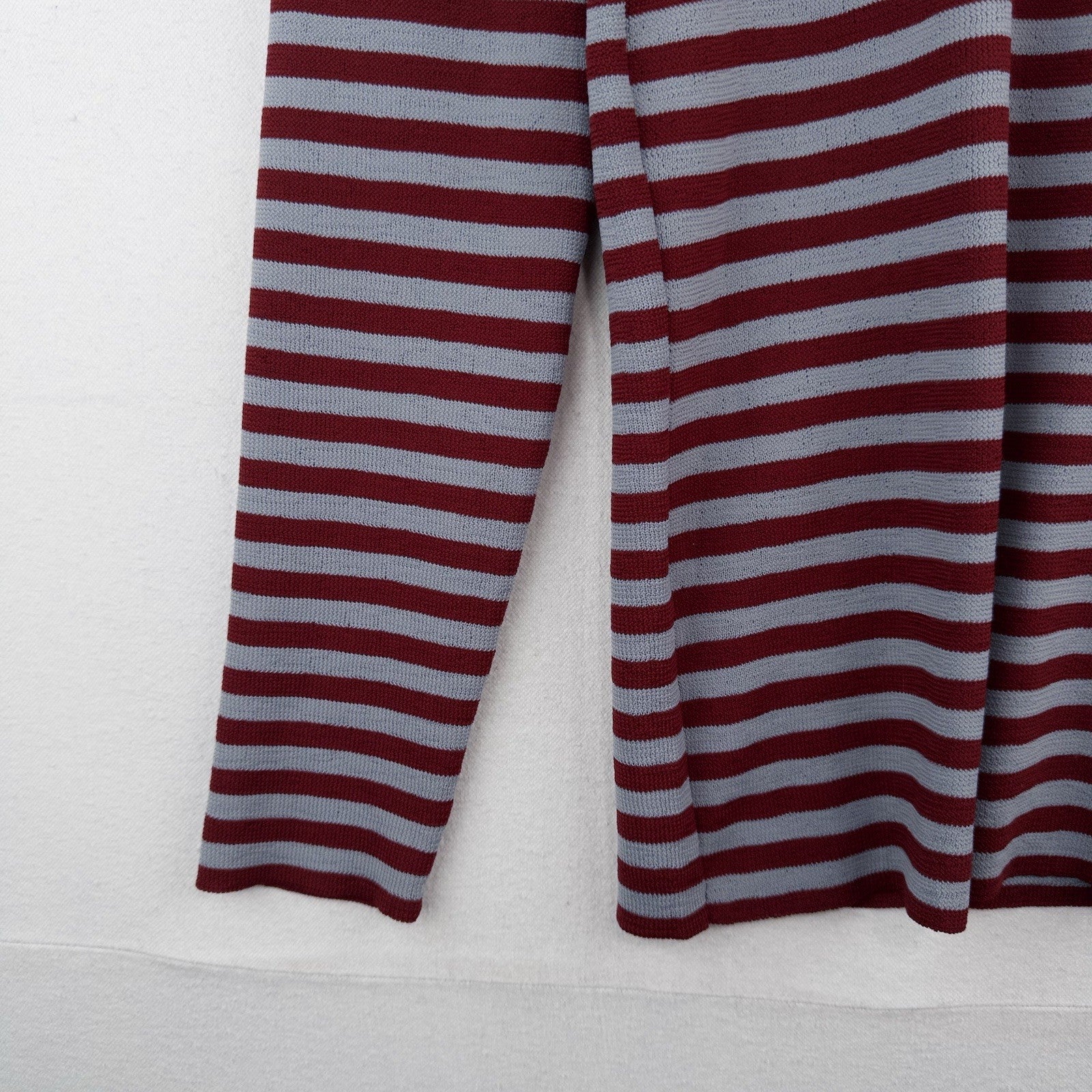 60's Vtg Mac Taggart 3 Button Polo Shirt  Gray Red Stripes Long Sleeve Men’s M