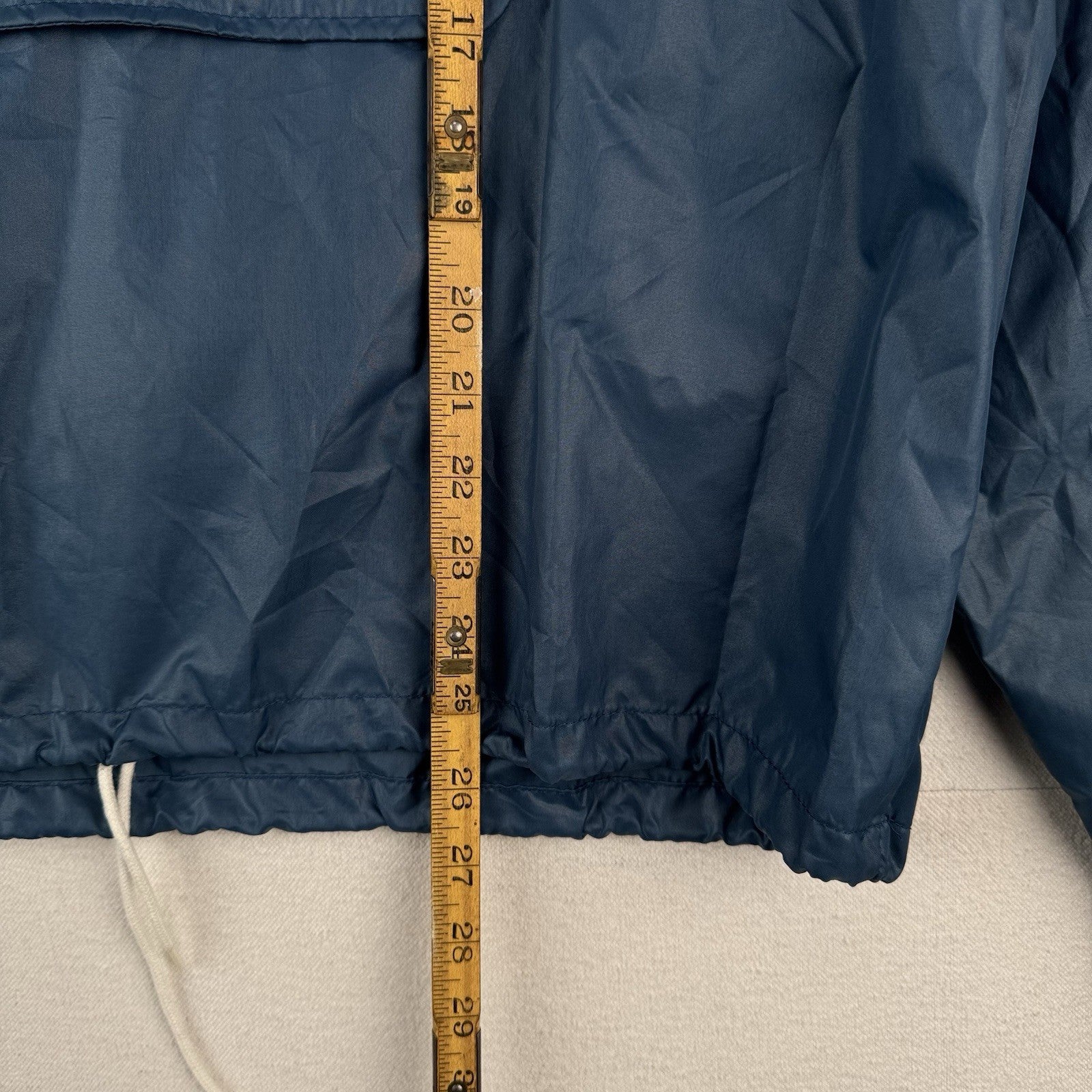 70’s Vtg Lacoste Izod Packable Windbreaker Men's L Kangaroo Pouch 1/4 Zip Blue
