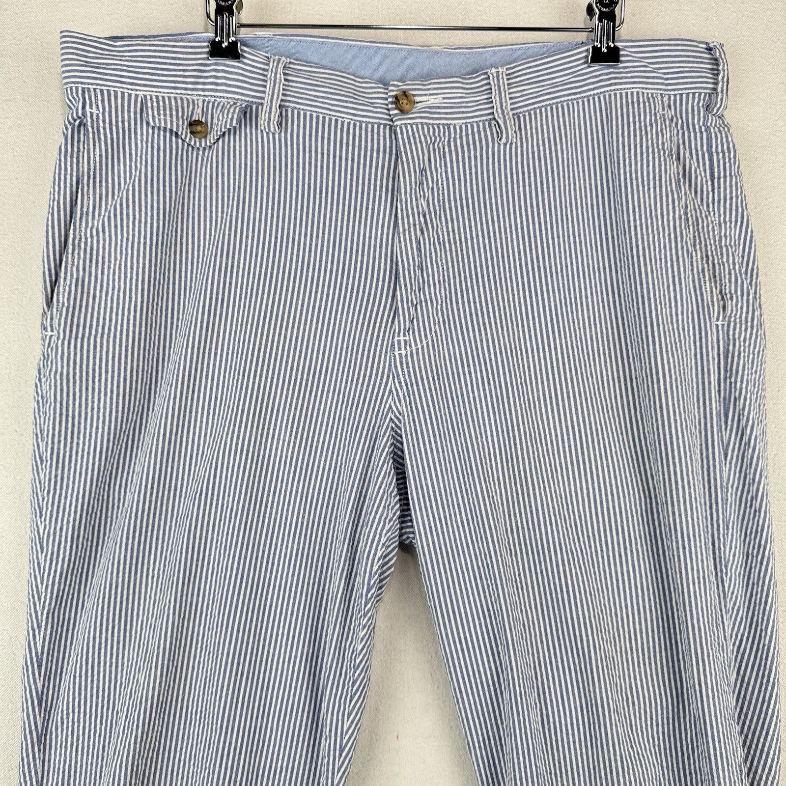 Polo Ralph Lauren Seersucker Stretch Straight Fit Pants 36x30 Flesh Pony *Read