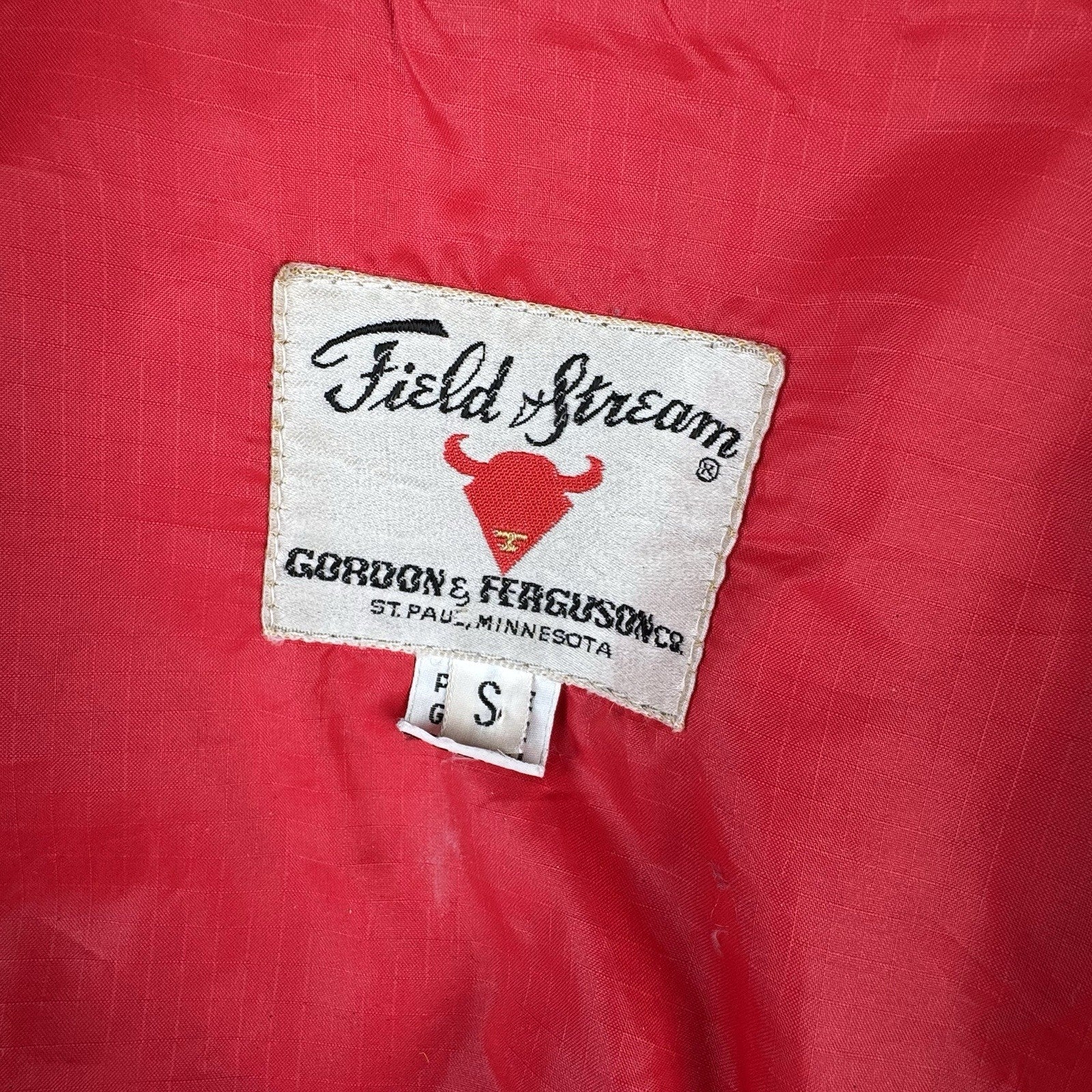 60s/70s Vtg Field & Stream Gordon Ferguson Goose Down Puffer Jacket Hooded Red S