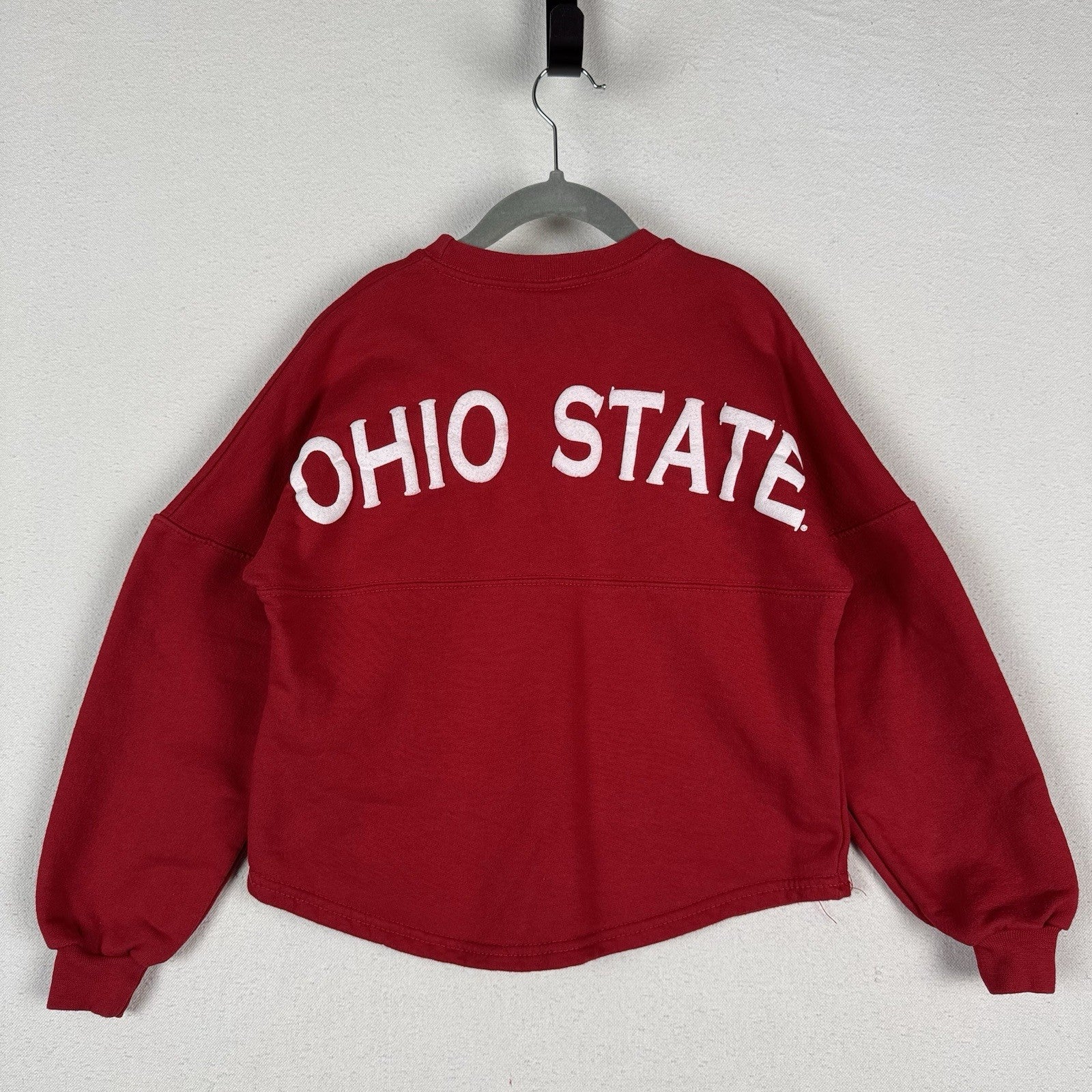 Vintage 90s Ohio State Buckeyes Spellout Crewneck Sweatshirt Red Kids 4T USA