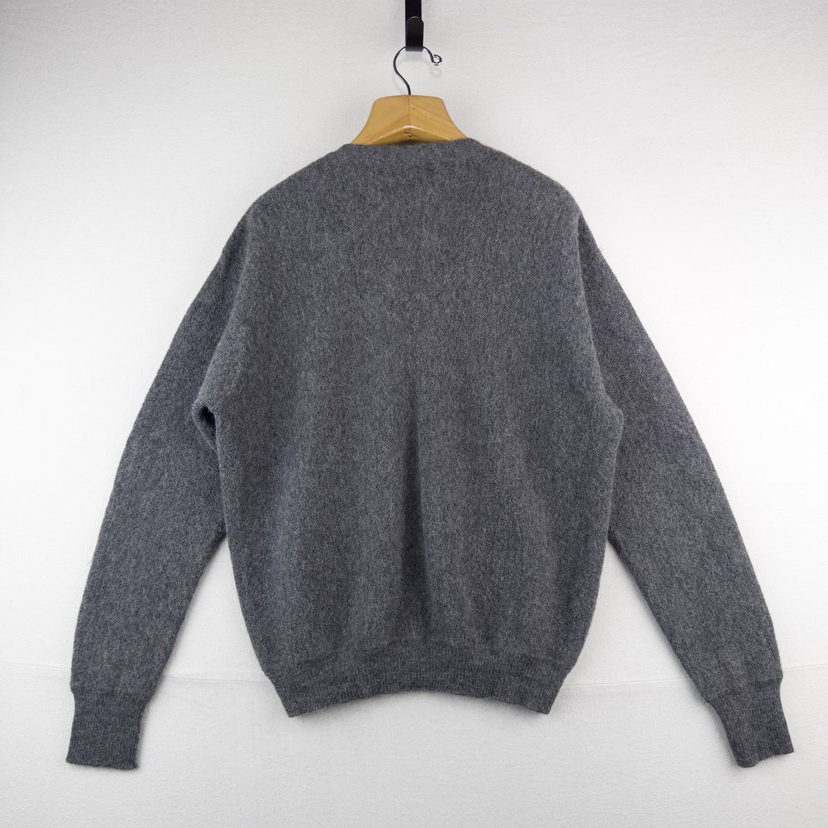 Polo Golf Ralph Lauren 100% Alpaca Gray V-neck  Cardigan Mens Large Pockets Peru