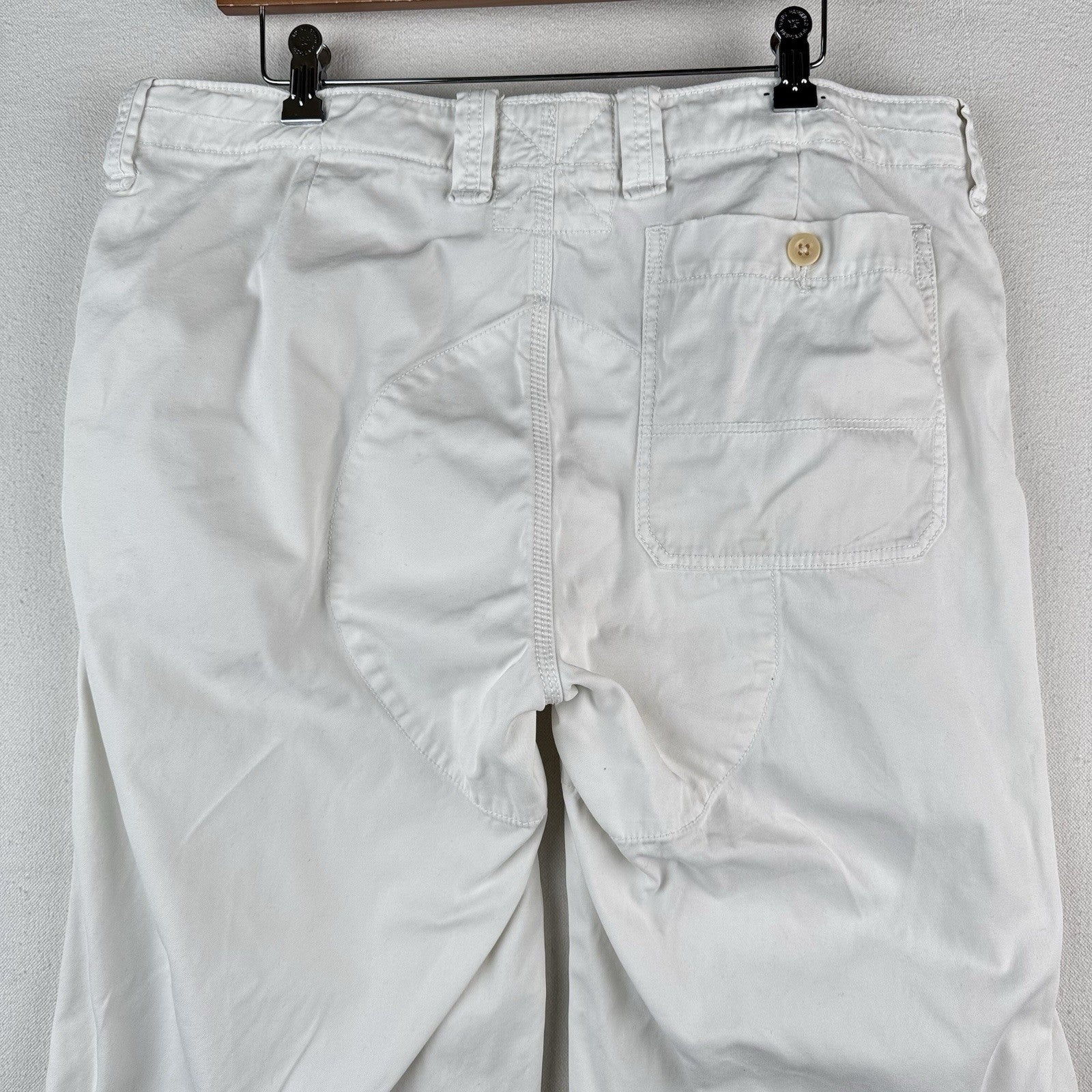 Polo Ralph Lauren Naval Pants Mens 36x32 [Fits 36x30] White Adjustable Ankle