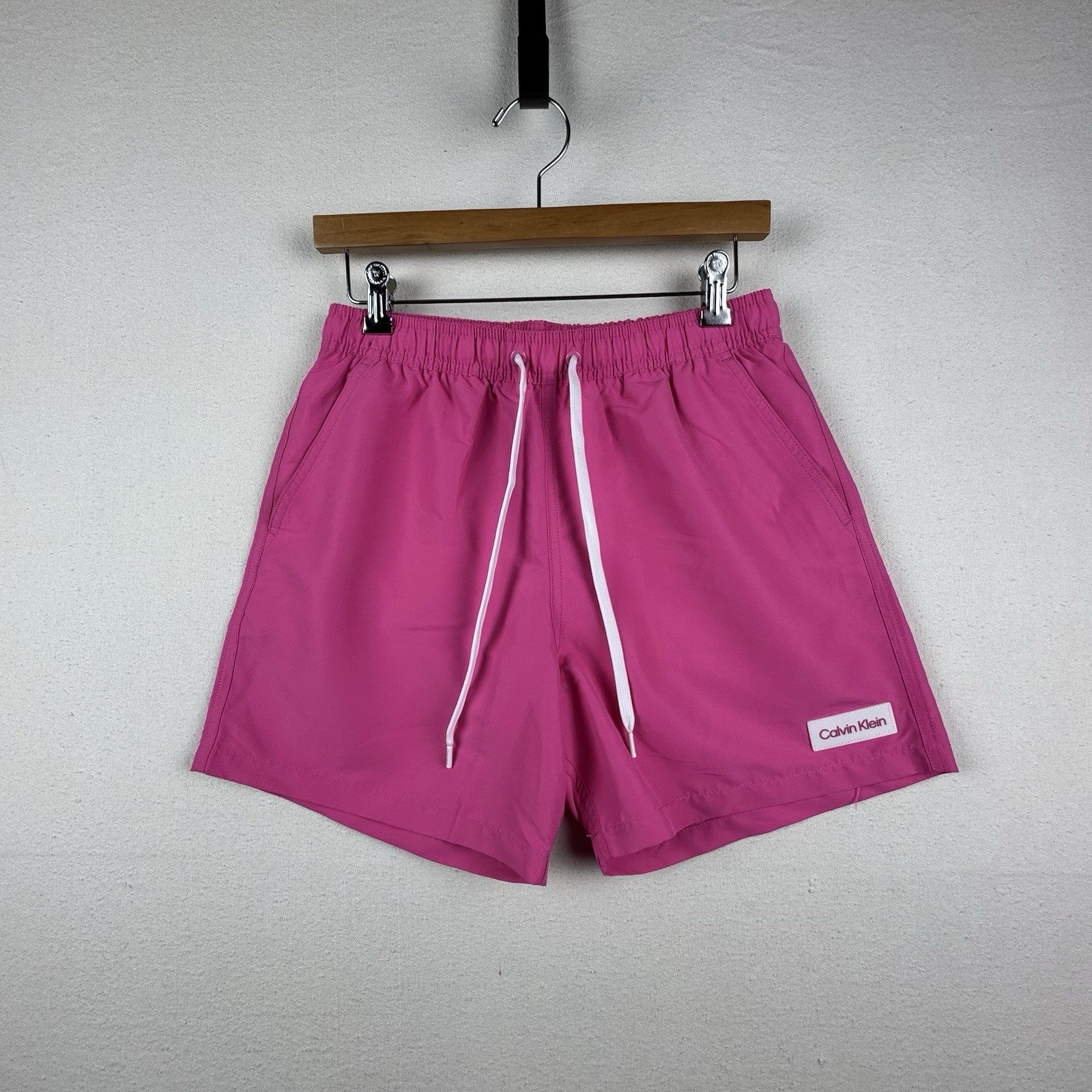 Calvin Klein Swimwear Men's Size Small Solid Pink Built-In Briefs Shorts