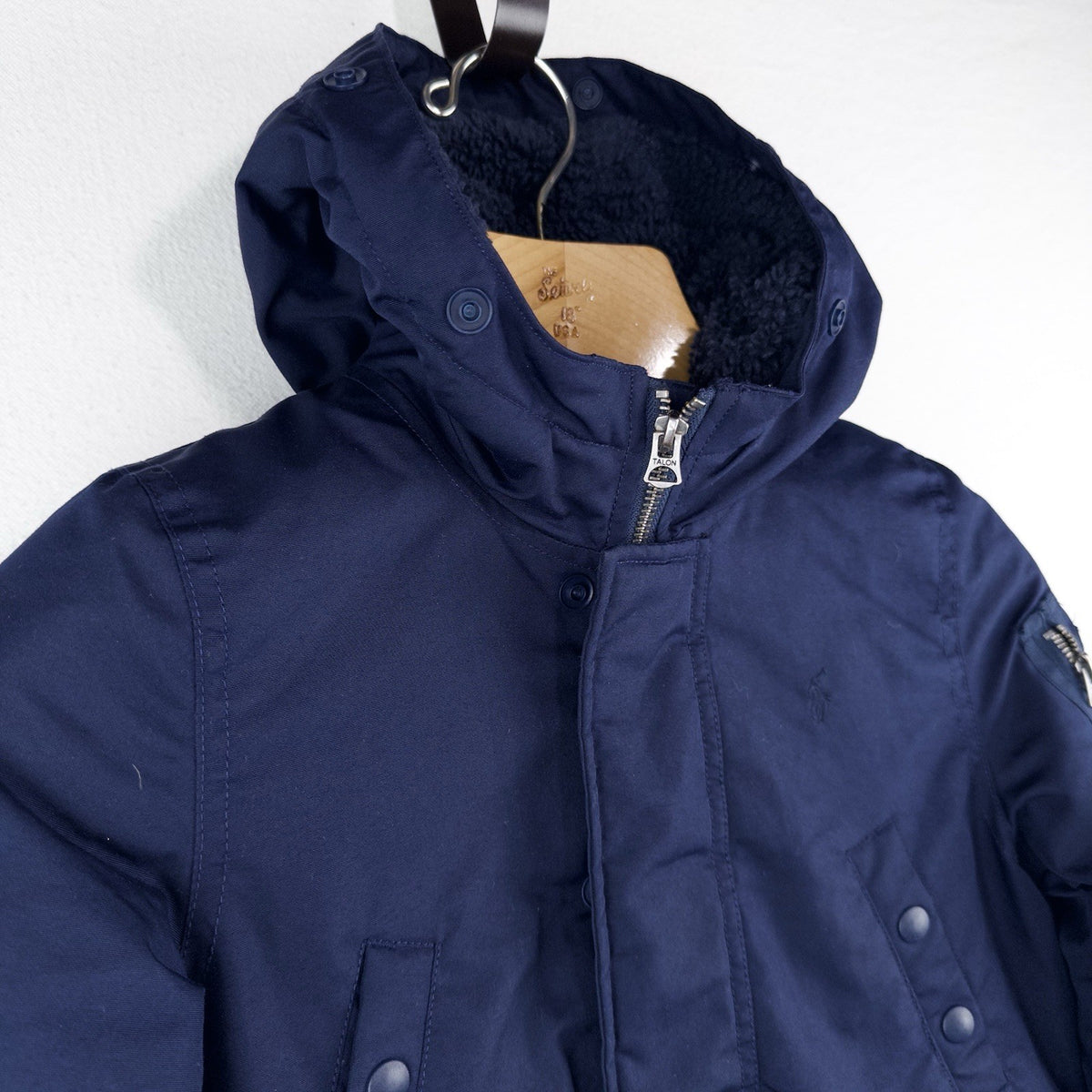 Polo Ralph Lauren Boy's 7 Blue Hooded Parka Jacket *No Hood Fur