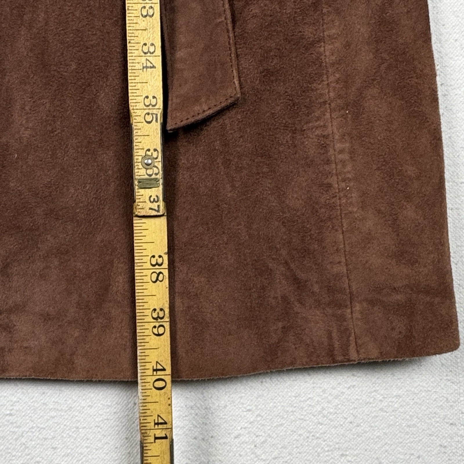 Elizabeth and James Long Suede 100% Real Leather Jacket Size XS