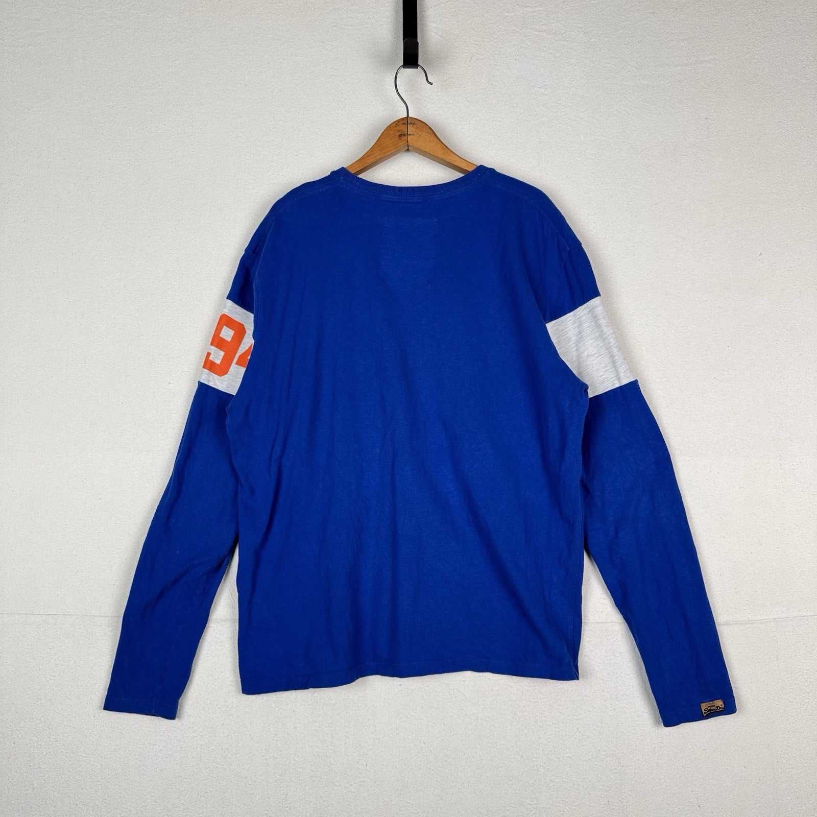 Superdry Men’s Track & Field Podium Oversized Long Sleeve T-Shirt Large Blue