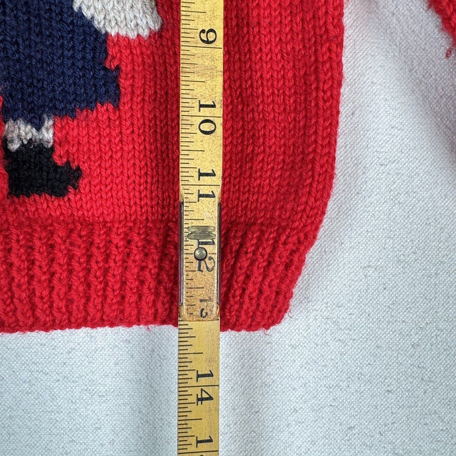 Kids Vintage 80s Hand Knit Homemade Paddington Bear Sweater 4T Made In England
