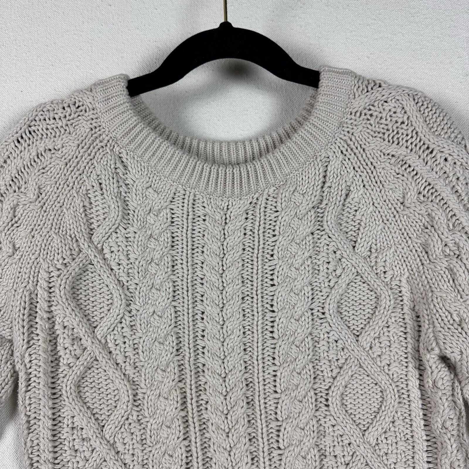 Gap Kids 8Y Cream Cotton LS Cable Knit Pullover Sweater