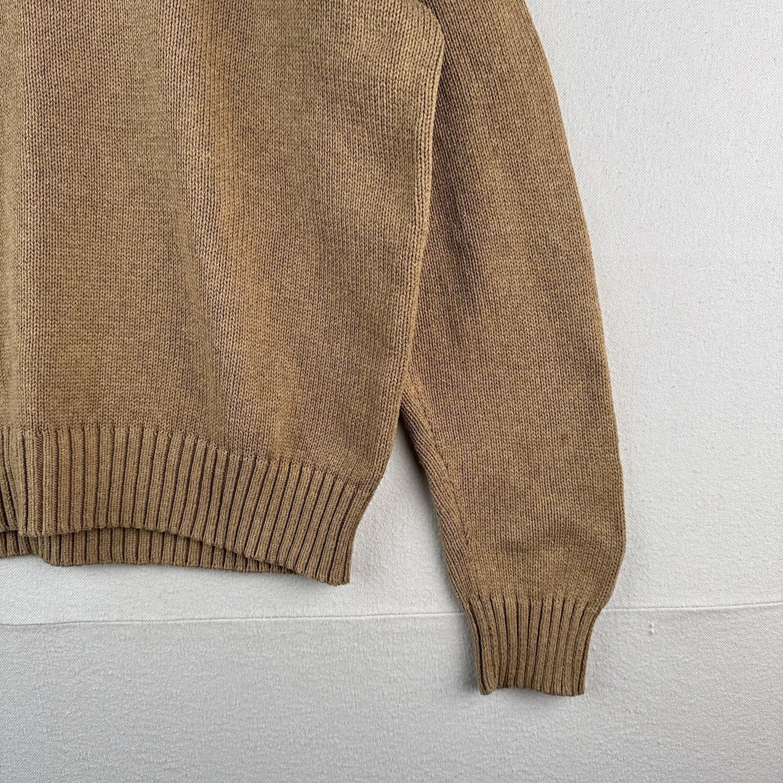 Vintage Polo Ralph Lauren Mens XL Crew Neck Sweater 100% Pima Cotton Beige *Read
