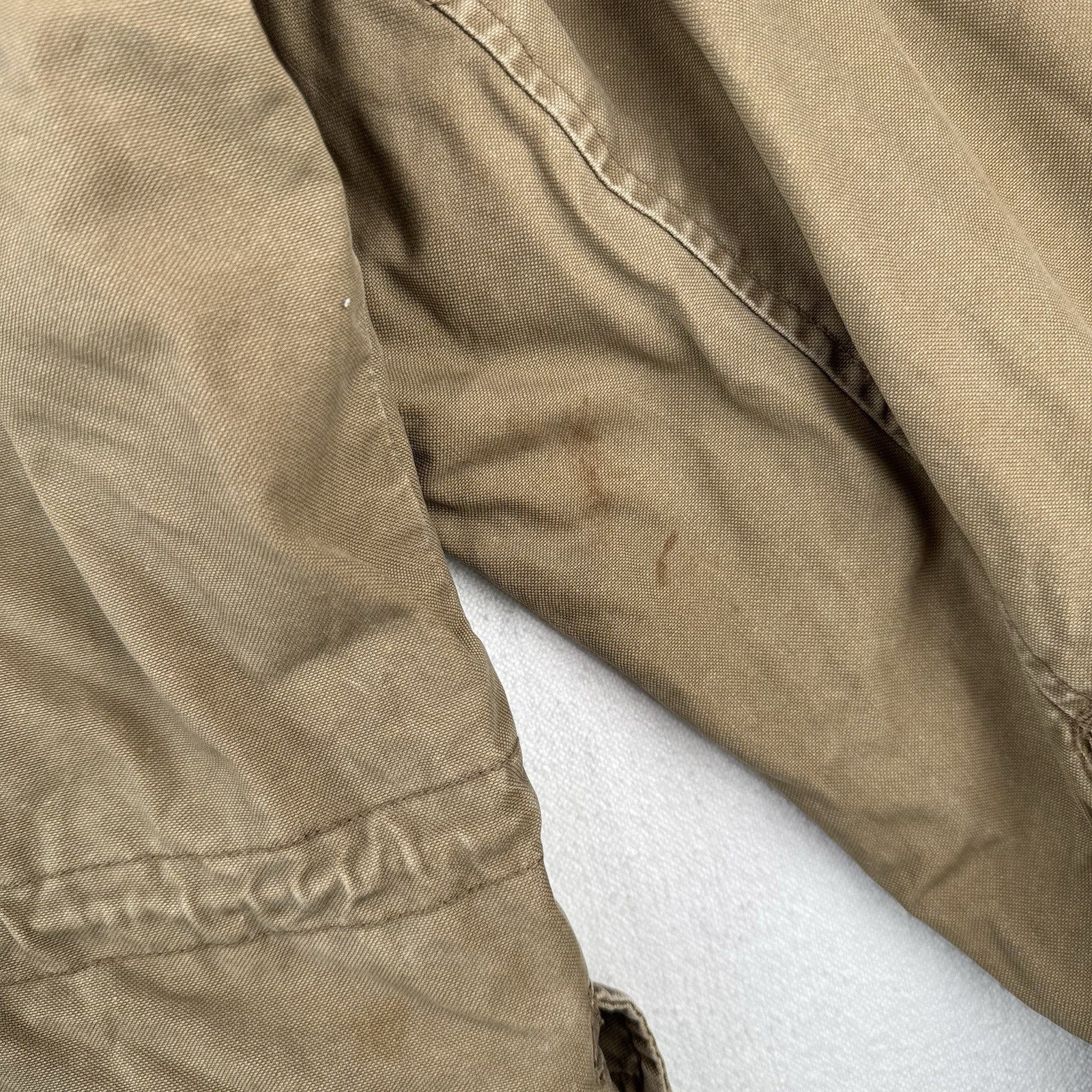 American Eagle M-65 Style Field Jacket Mens L Khaki Military Stowaway Hood *Read