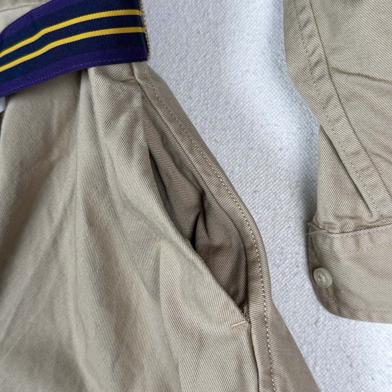 Polo Ralph Lauren Girls 6 Belted Cotton Chino Shirtdress With Pockets