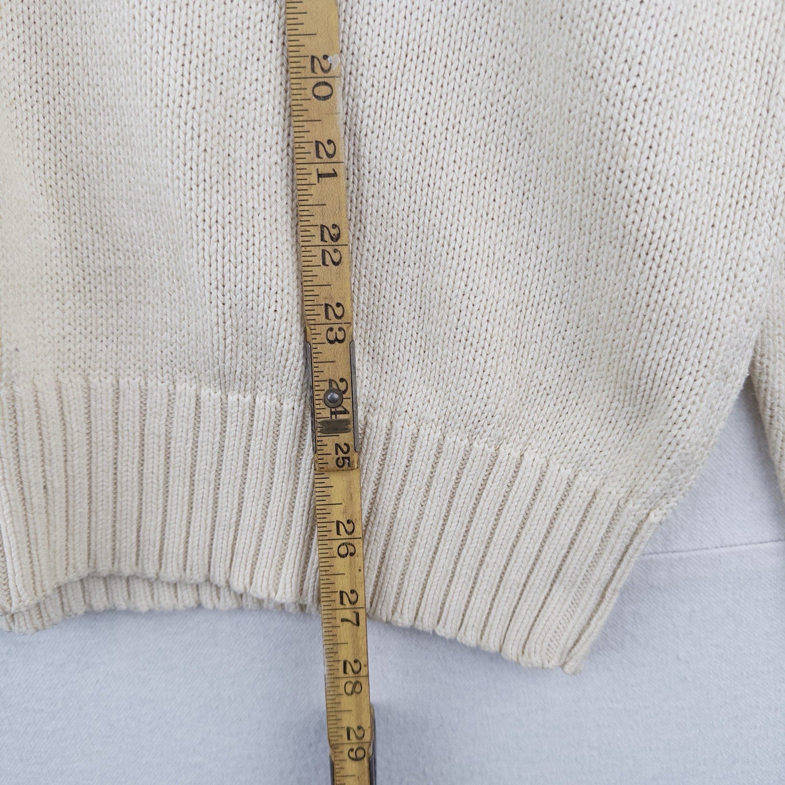 90’s Vtg Polo Ralph Lauren Knit Sweater Mens XL Cream Beige Pima Cotton Crewneck