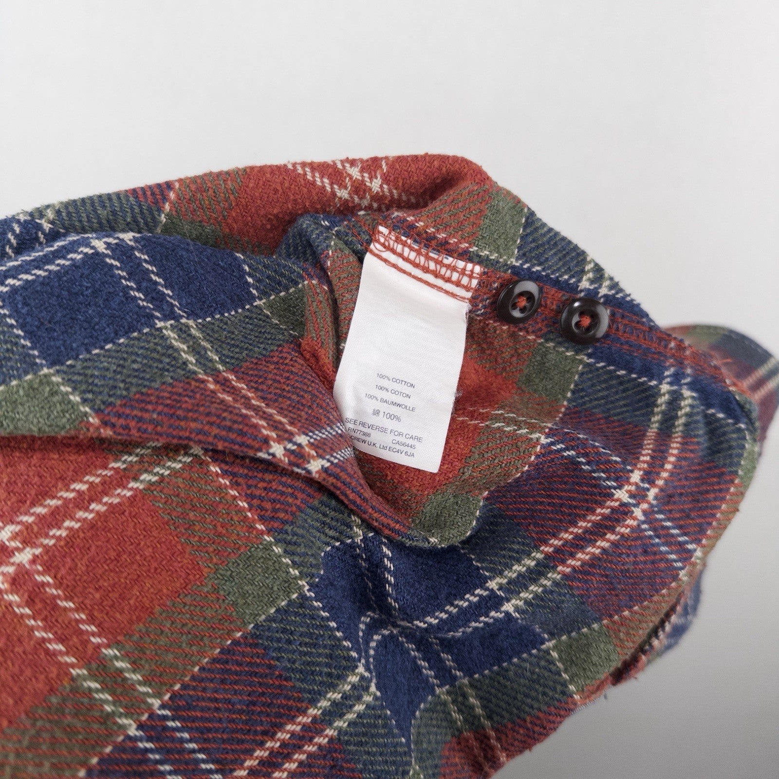 Wallace & Barnes Shirt Mens Large Blue Orange Heavyweight Flannel J Crew Plaid