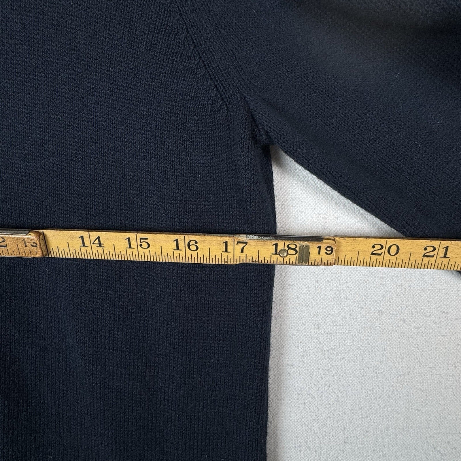 Banana Republic Women’s Size Medium Navy Gold 29” Cardigan Sweater Cotton/Angora