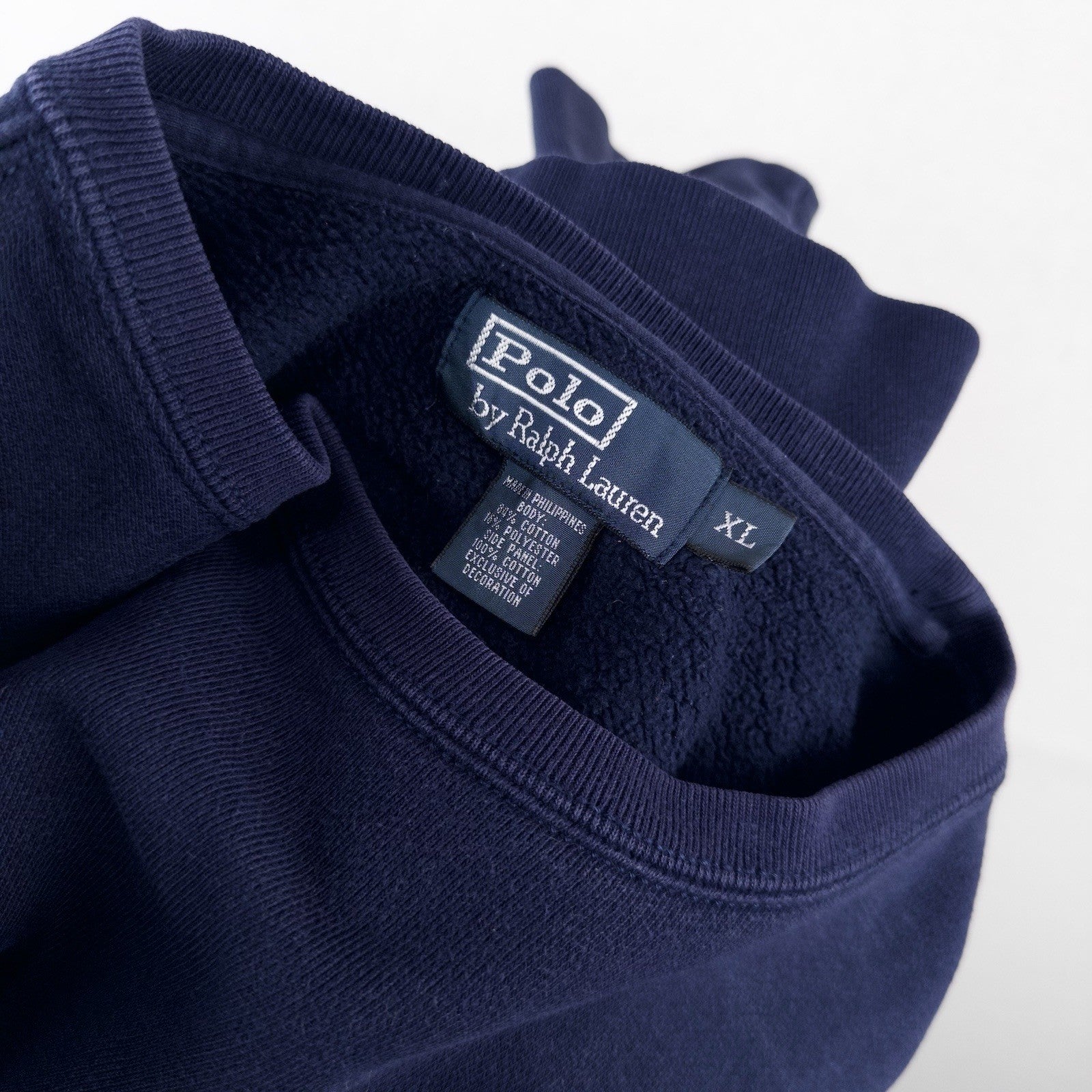 90’s Vtg Polo Ralph Lauren Crewneck Sweatshirt Men’s XL Navy Blue Side Gussets