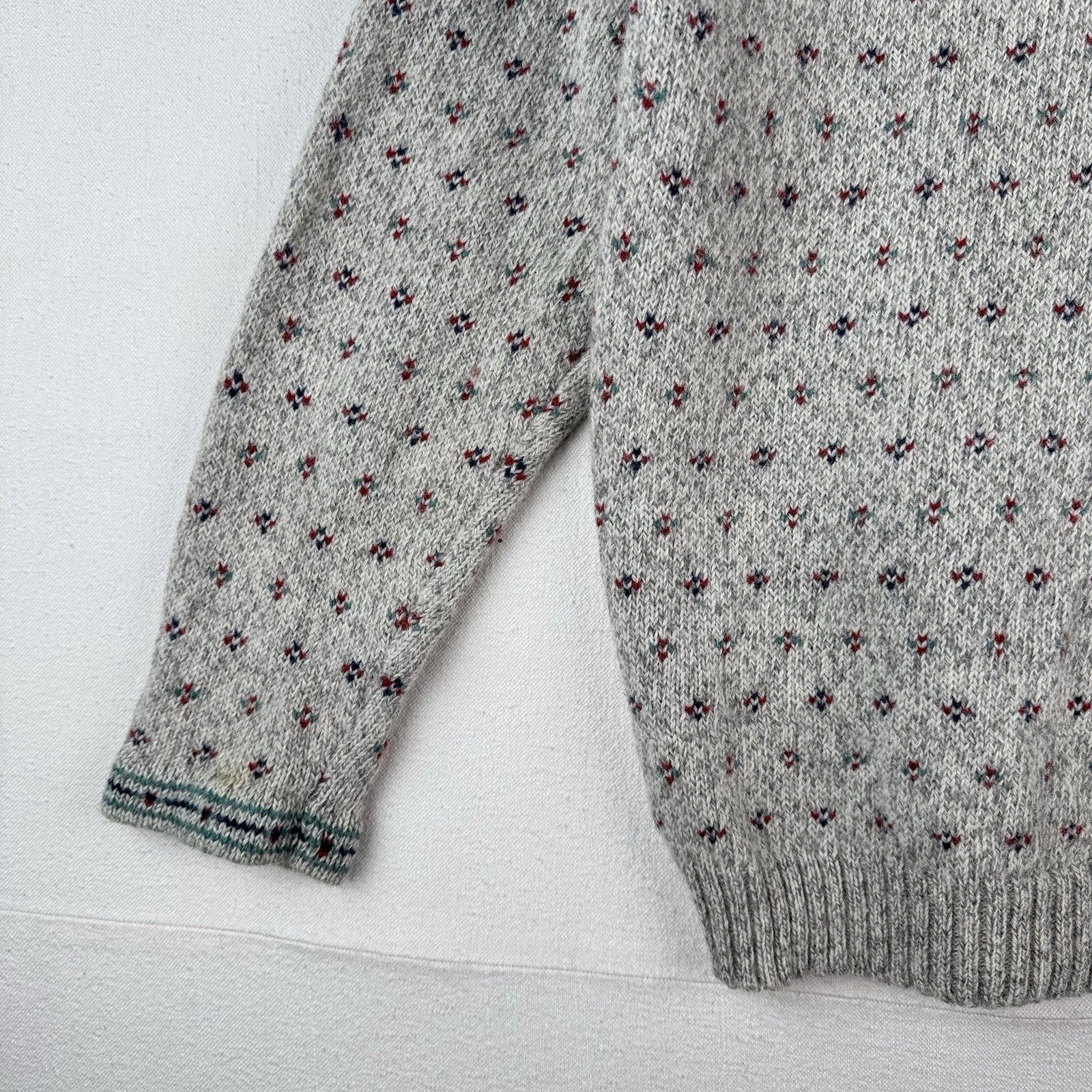 90’s Vtg Eddie Bauer Womens Small Wool Birds Eye Knit Cardigan Sweater *Read
