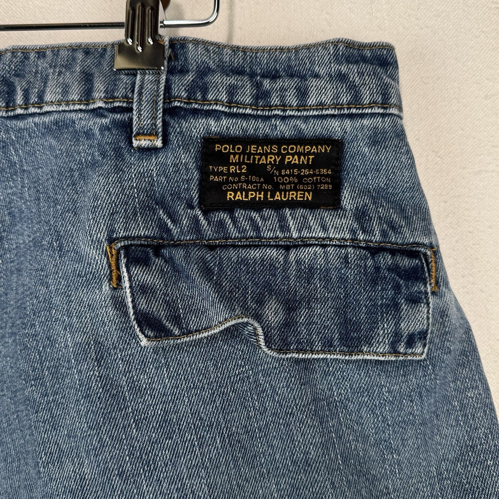 Ralph Lauren Polo Jeans Military RL2 Freighter Shorts Men’s 38x13 Blue Denim