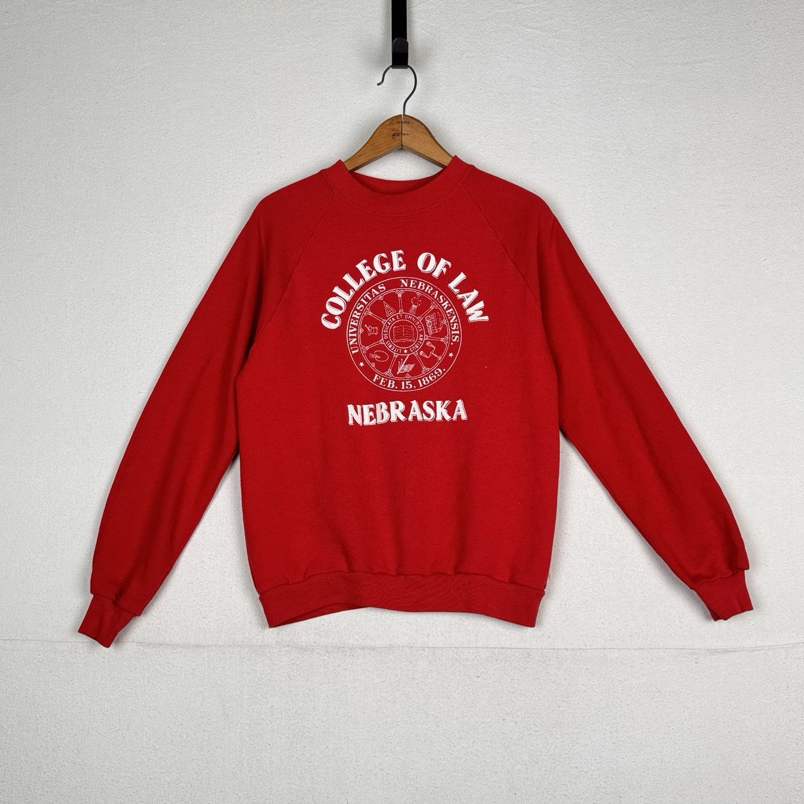 Vintage Jerzees Nebraska Law Crewneck Raglan Sweatshirt Mens M 38-40 Made In USA
