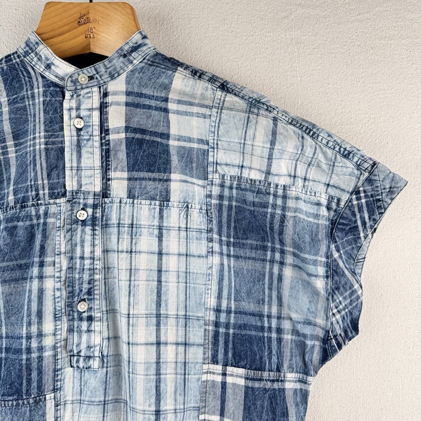 Polo Ralph Lauren Plaid-Patchwork Henley Cotton Shirt Dress Women’s 6