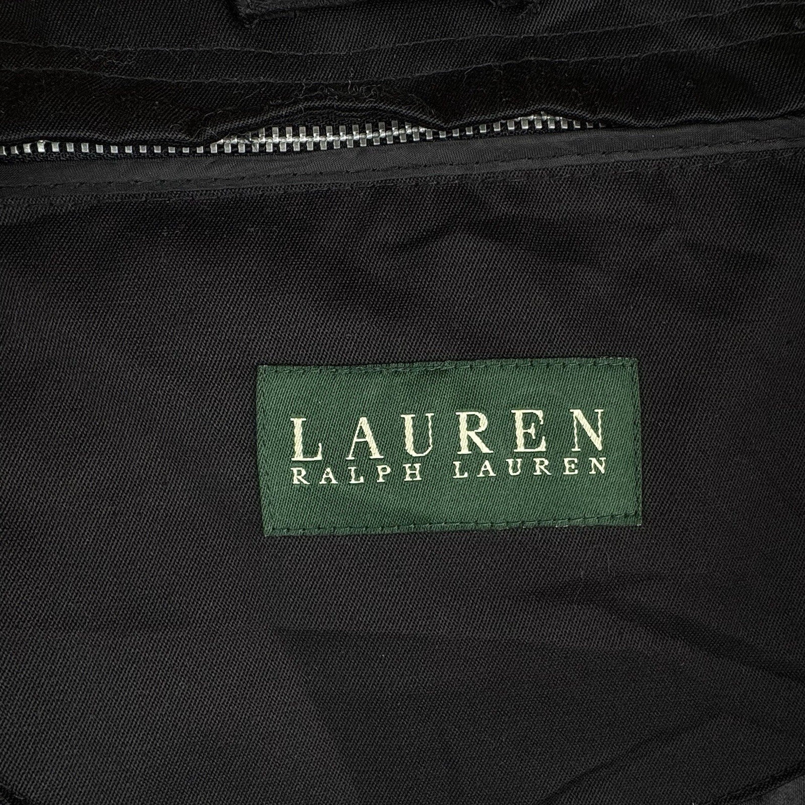 Ralph Lauren Black Trench Coat OverCoat Quilted Cotton Blend Lined Insulated 48R