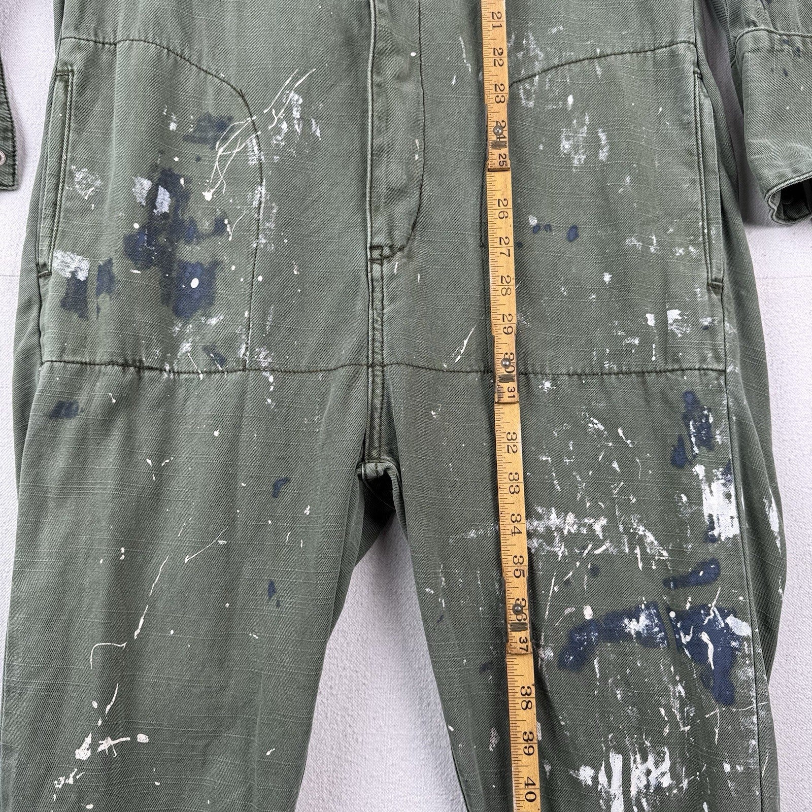 One Teaspoon Long Sleeve Distressed Jumpsuit Cotton Slouchy Snap Women’s XS